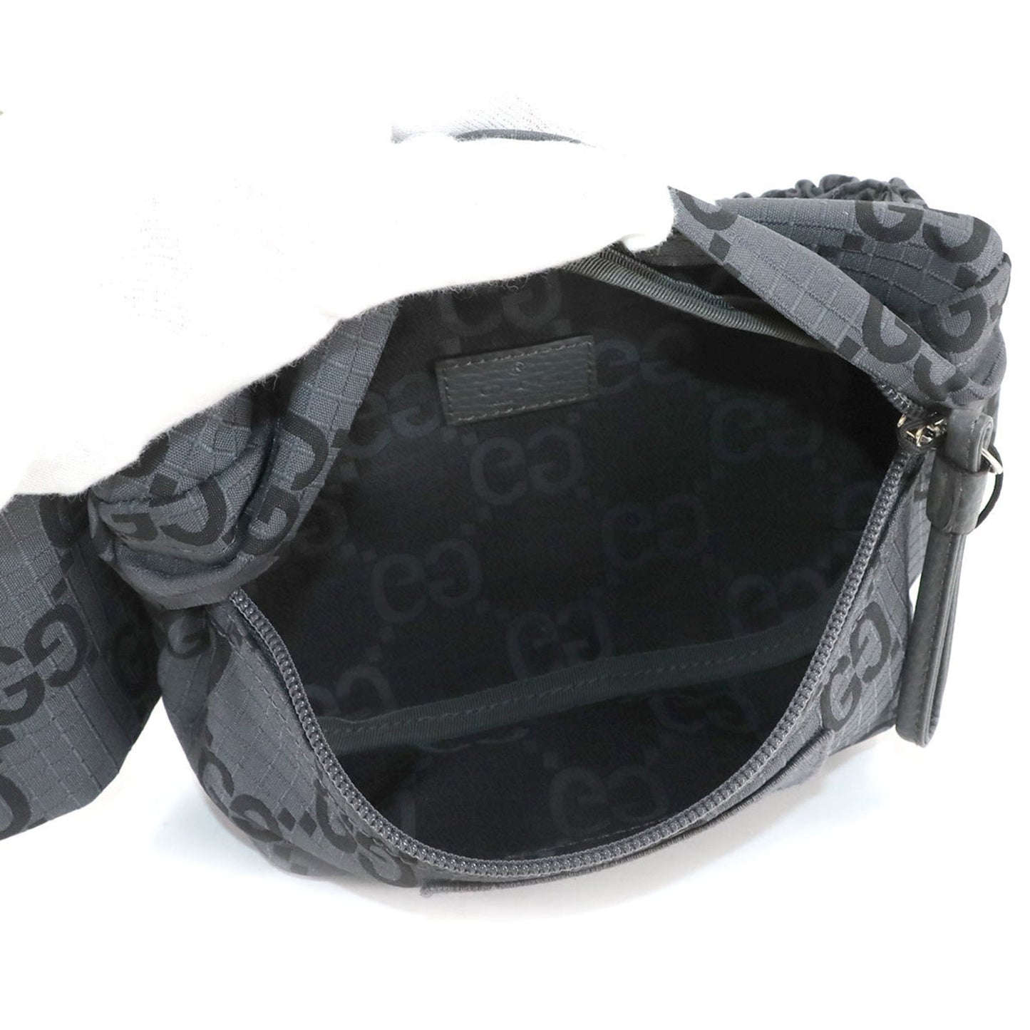 Gucci Gray Polyester Leather Fanny Pack Sling Bag ( )