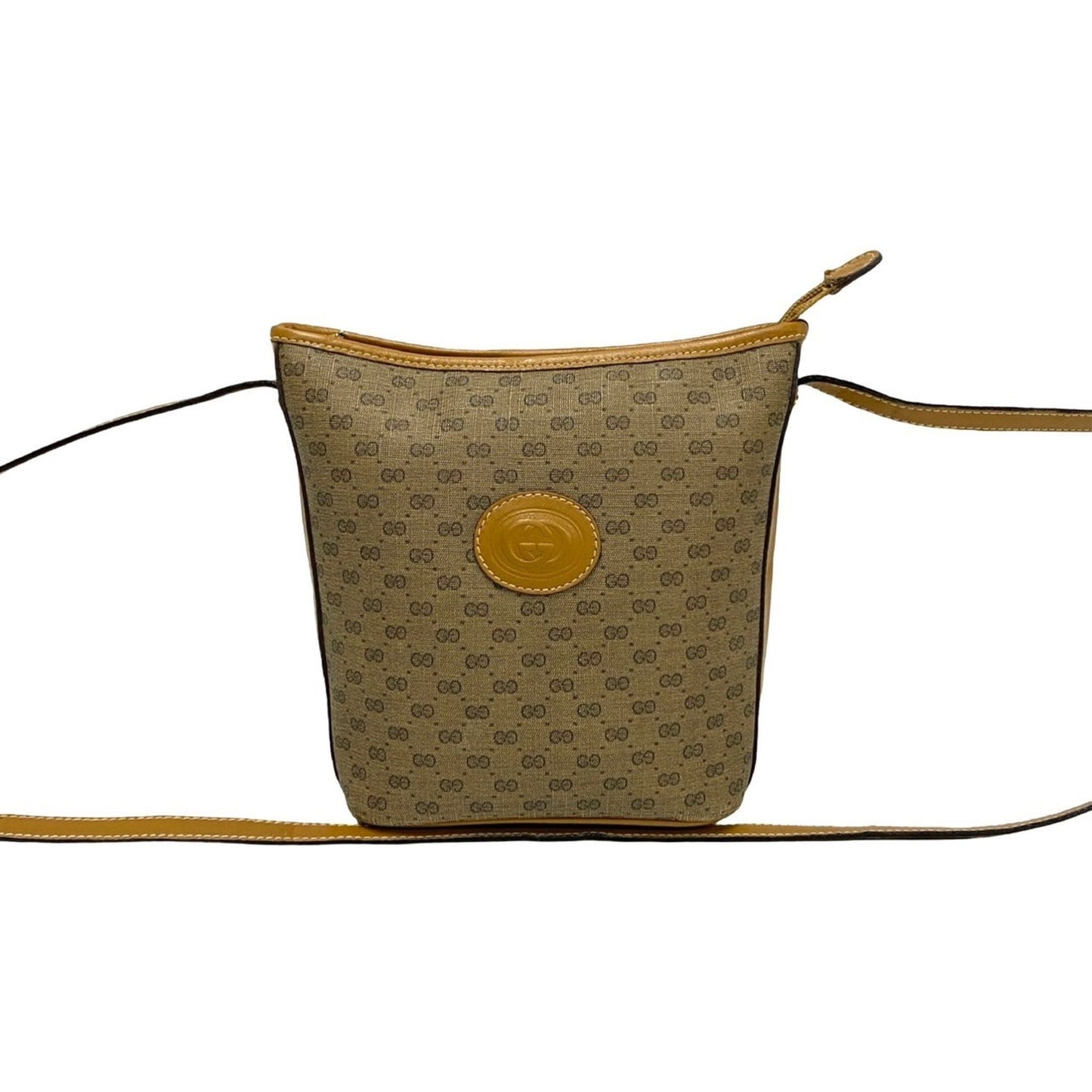 Gucci Brown Camel Leather Pvc Pochette Shoulder Bag ( )