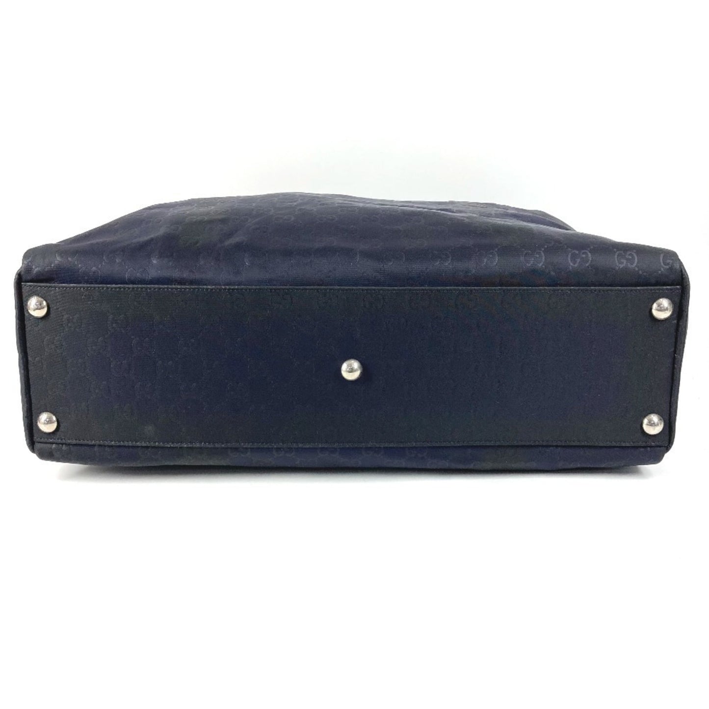 Gucci Brown Navy Nylon Leather Boston Bag ( )