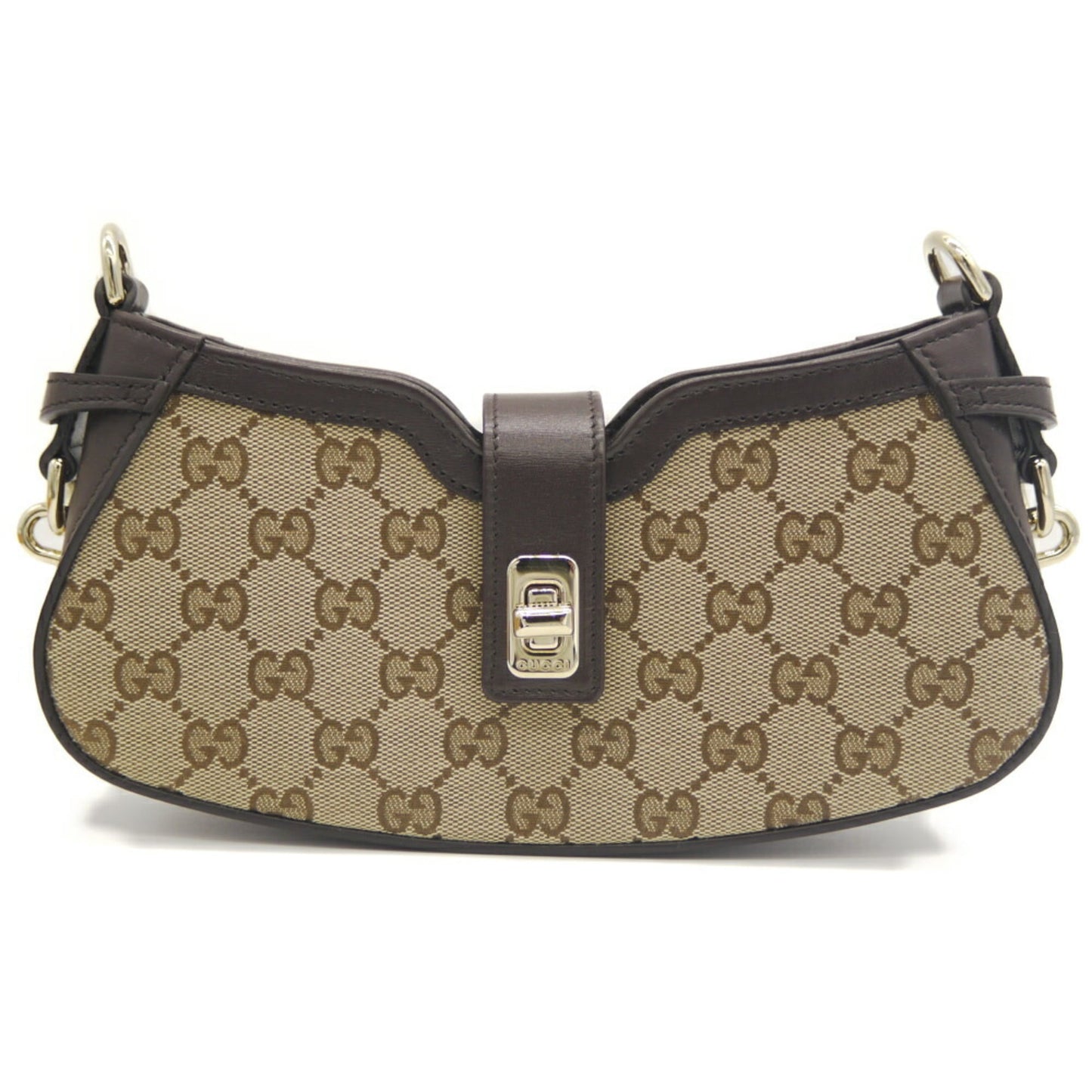 Gucci Beige Gg Canvas Leather Shoulder Bag ( )