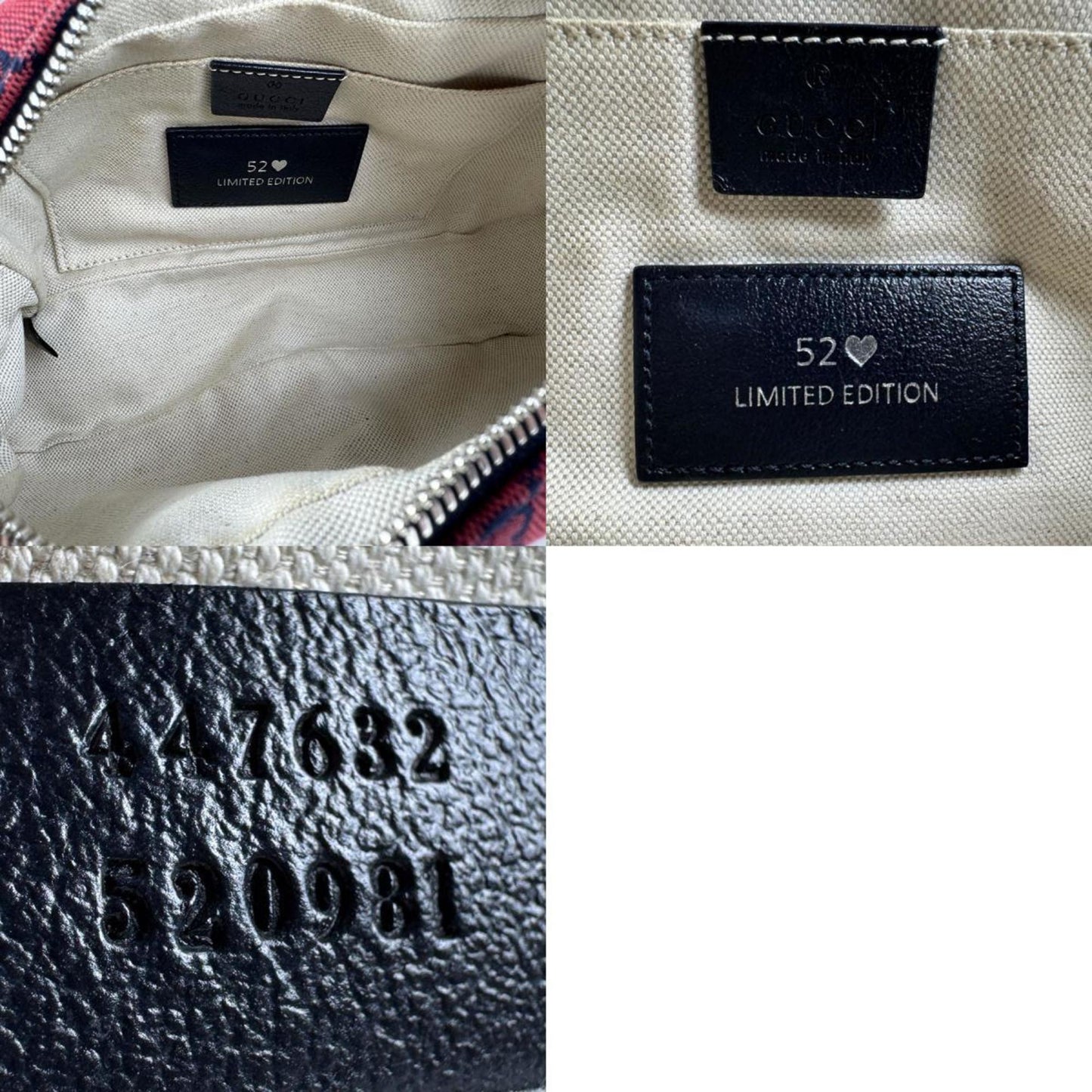 Gucci Navy Red Color Gg Canvas Leather Shoulder Bag ( )