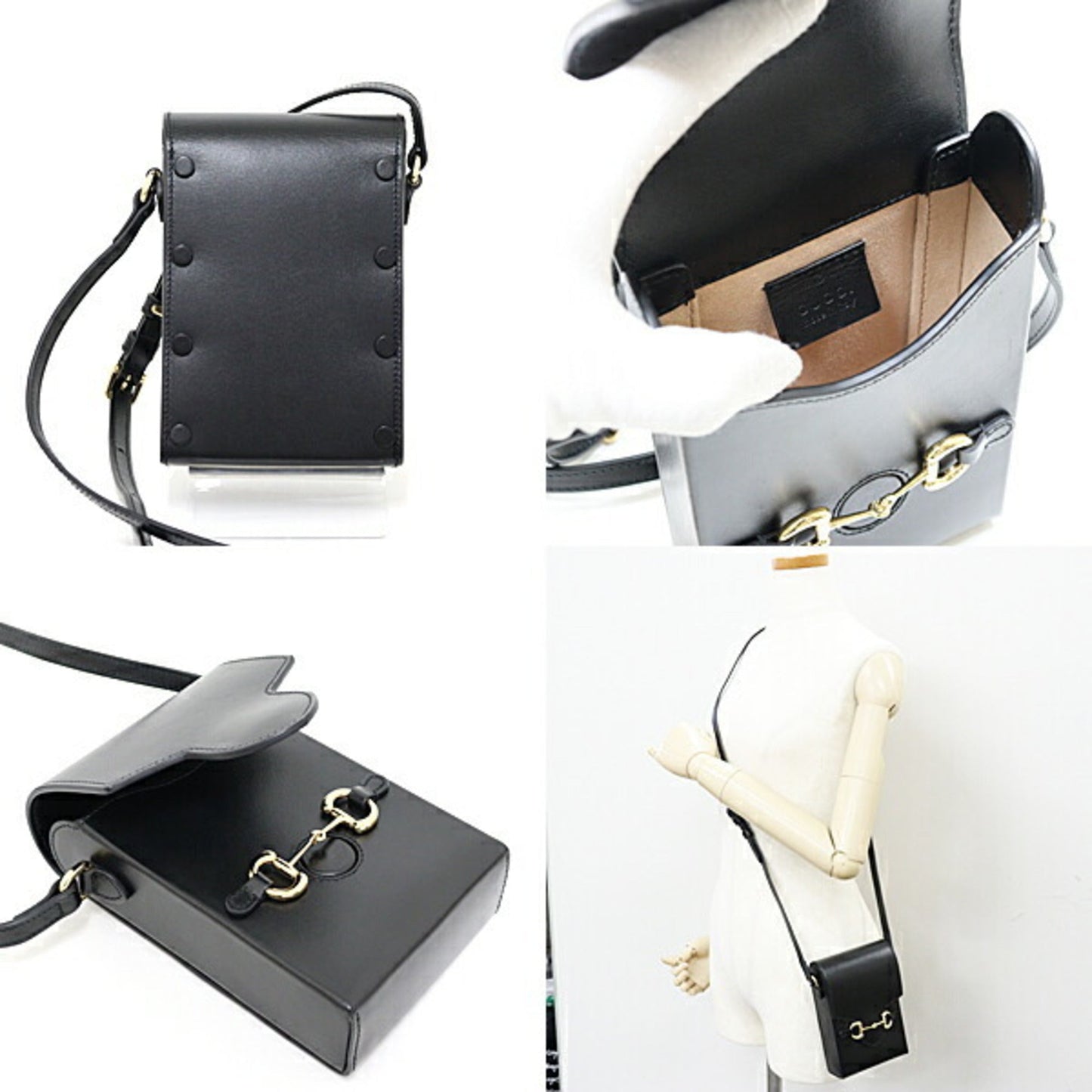Gucci Black Leather Shoulder Bag ( )
