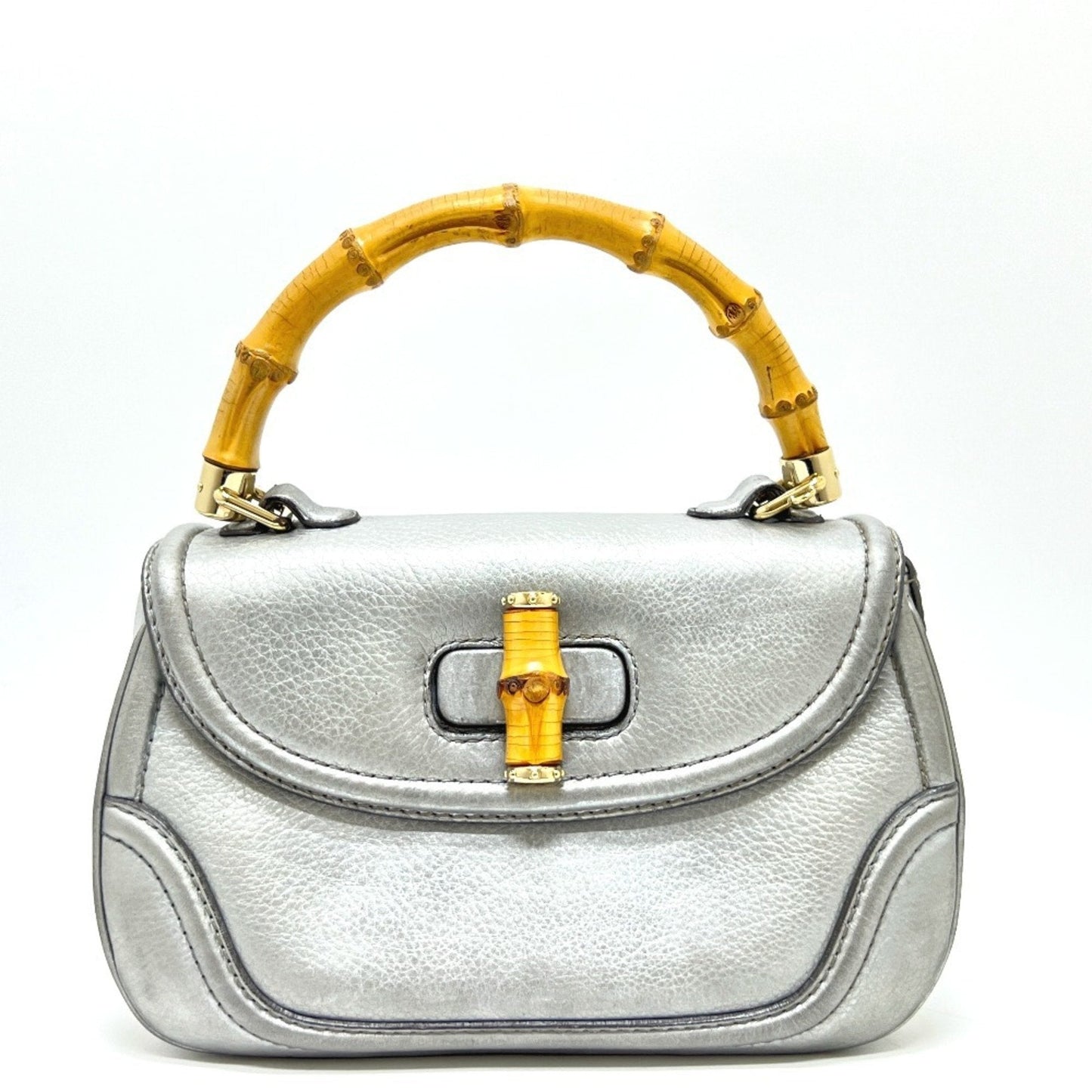 Gucci Silver Leather Handbag ( )