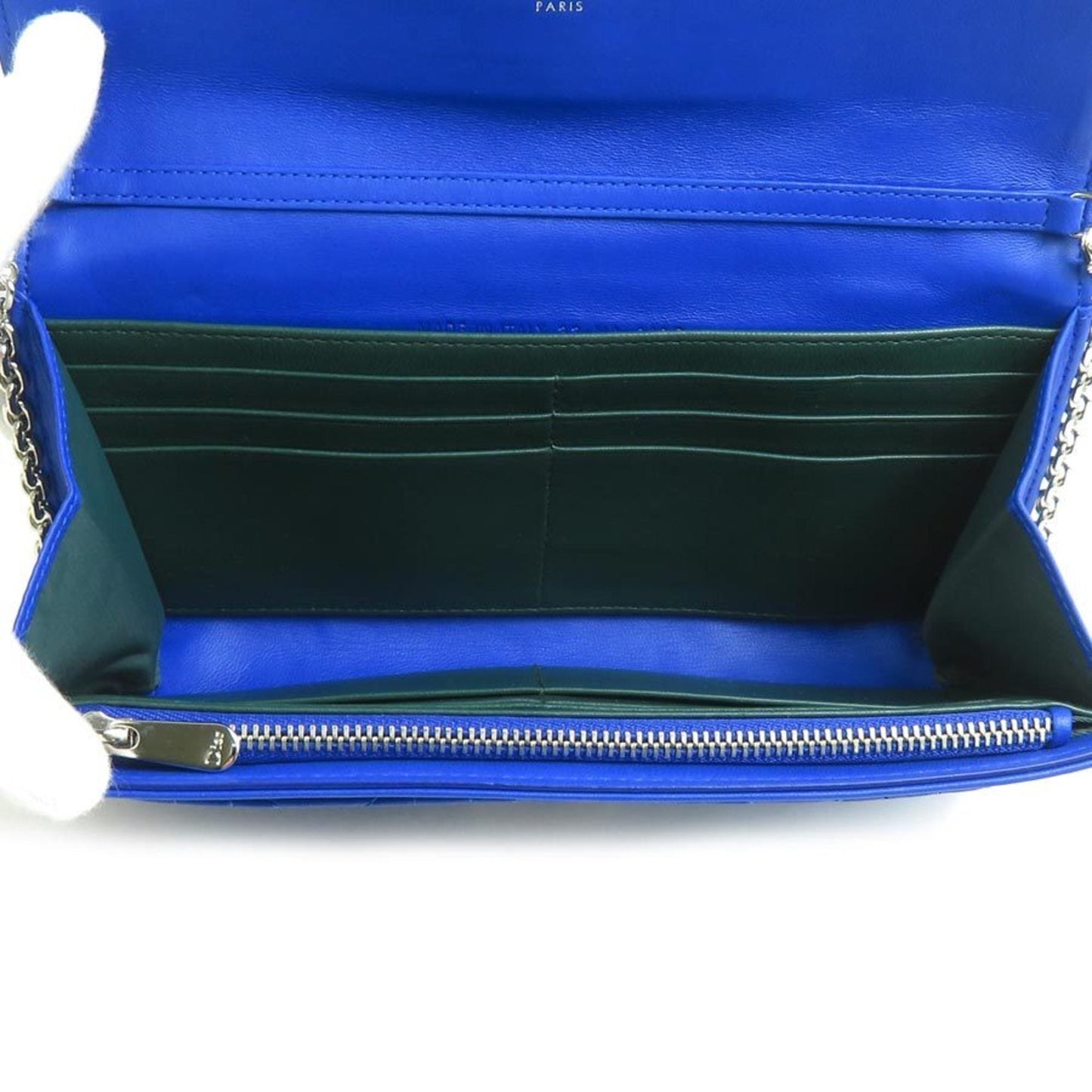 Christian Dior Blue Leather Chain/Shoulder Wallet ()