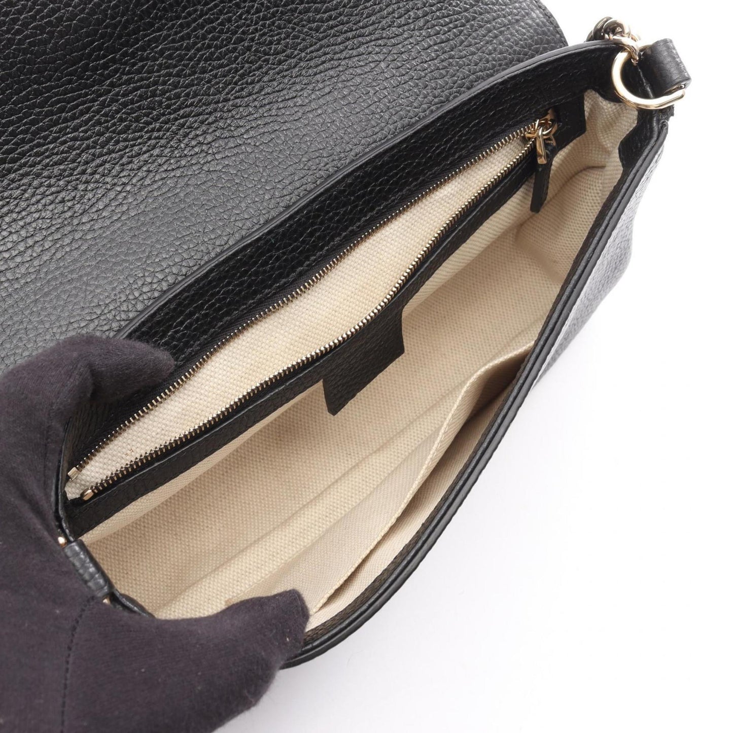 Gucci Black Leather Shoulder Bag ( )