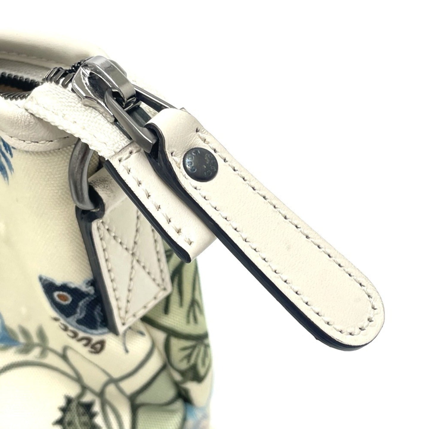 Gucci Ivory Multi-Color Leather Pvc Shoulder Bag Tote Bag ( )