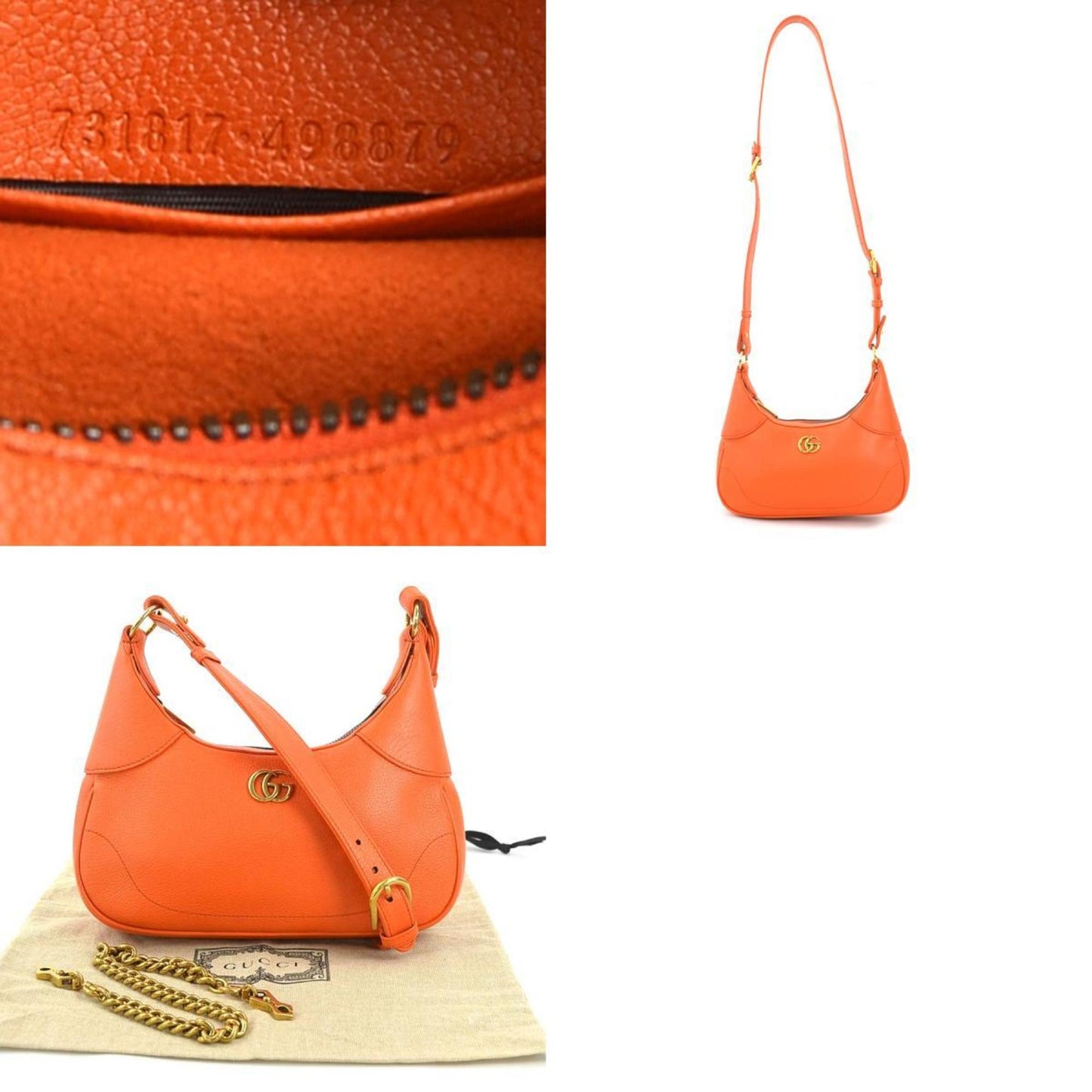 Gucci Gg Marmont Orange Leather Shoulder Bag ( )