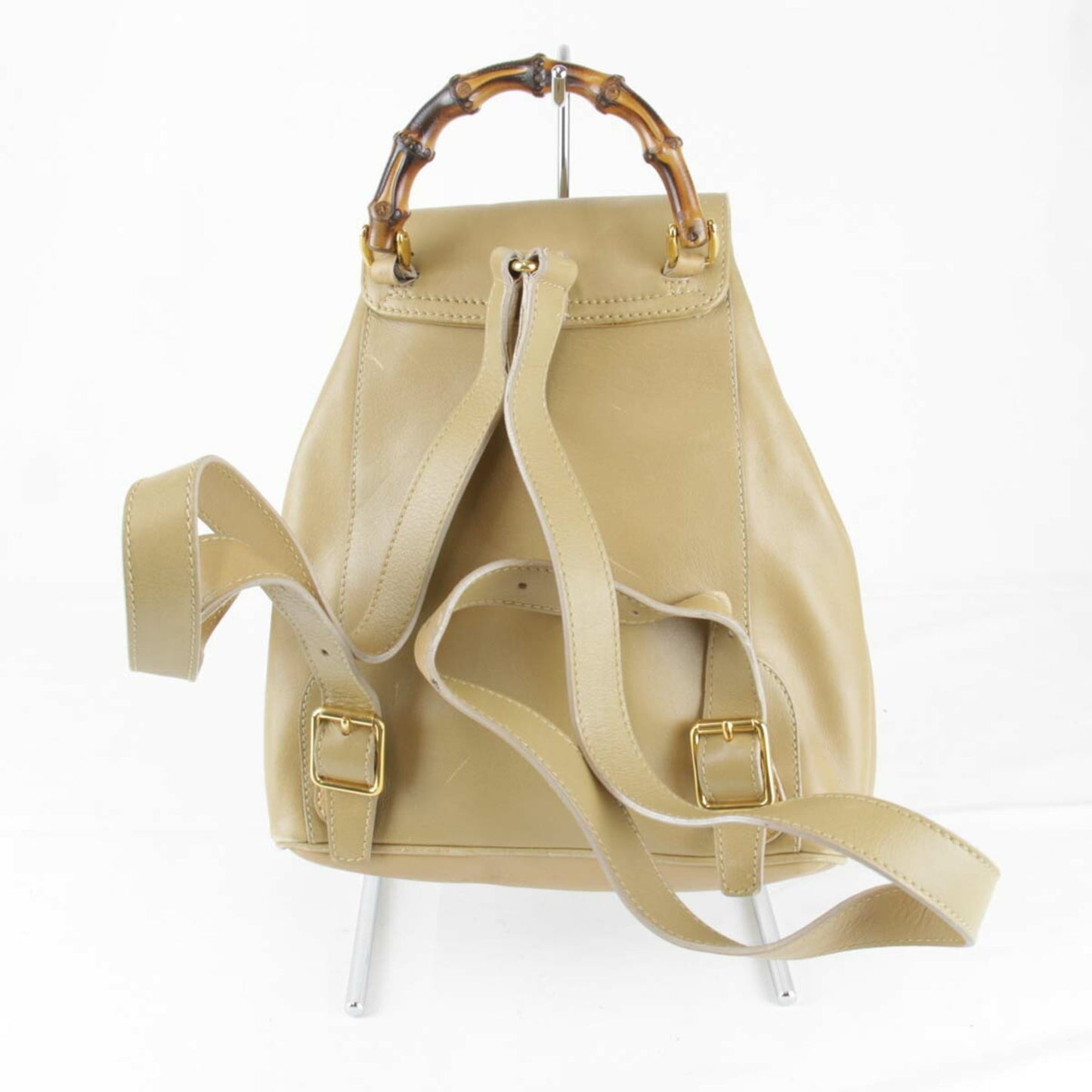 Gucci Bamboo Beige Leather Backpack ( )