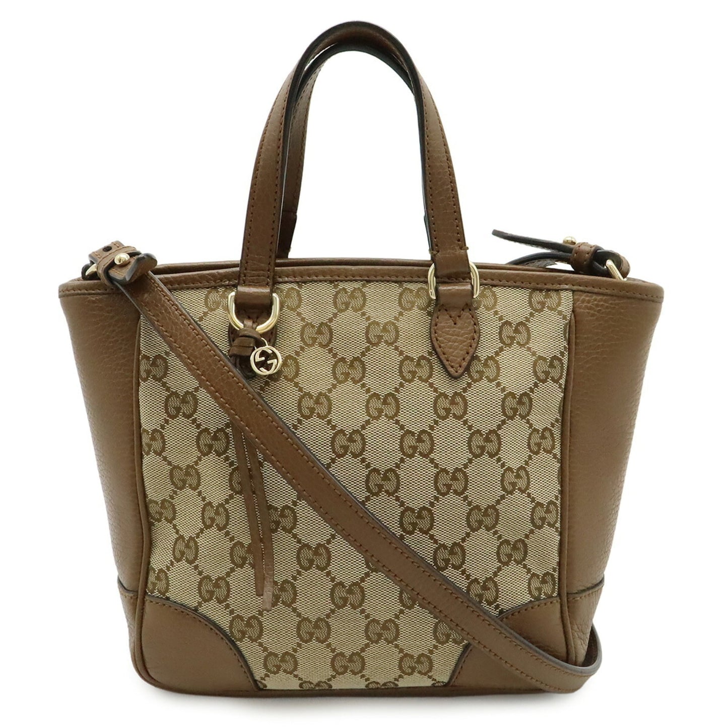 Gucci Beige Beige Brown Brown Gg Canvas Leather Handbag Shoulder Bag ( )