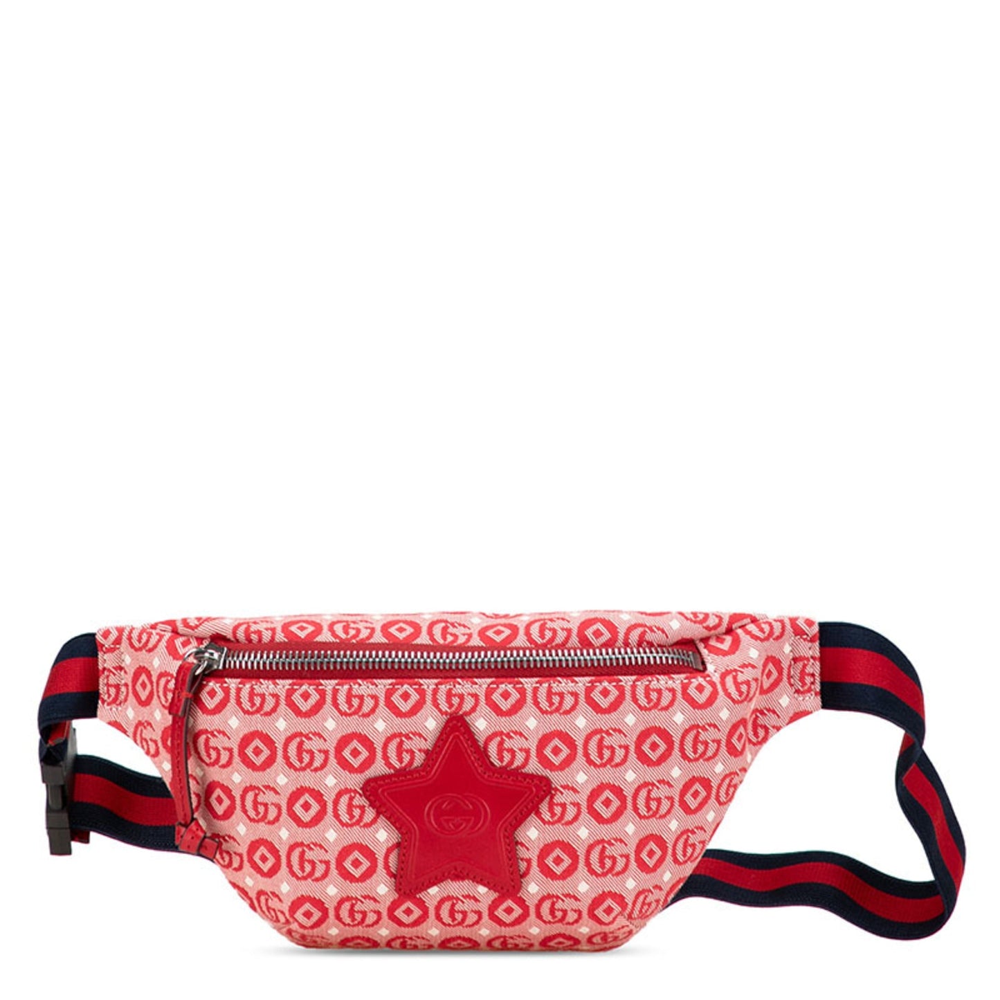 Gucci Red Color Canvas Leather Sling Bag ( )