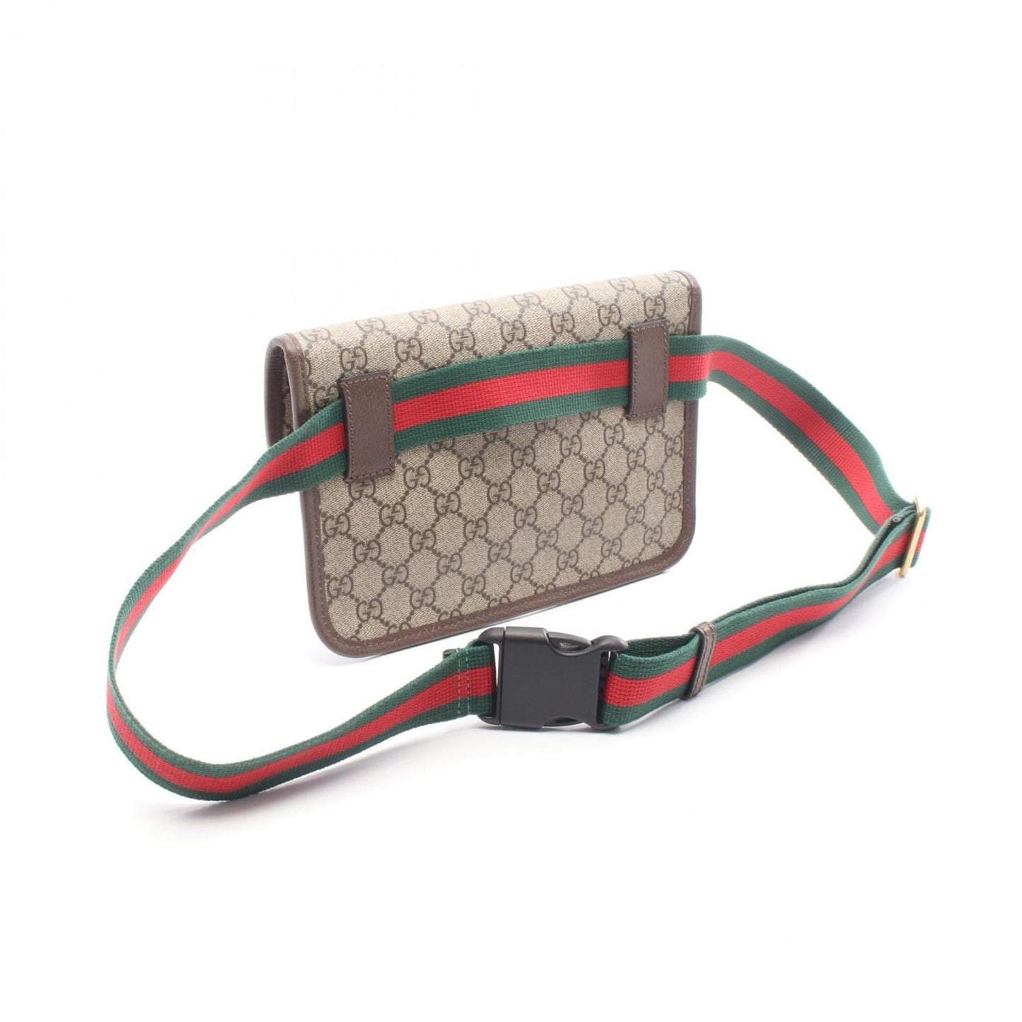 Gucci Beige Brown Pvc Coated Canvas Leather Fanny Pack ( )