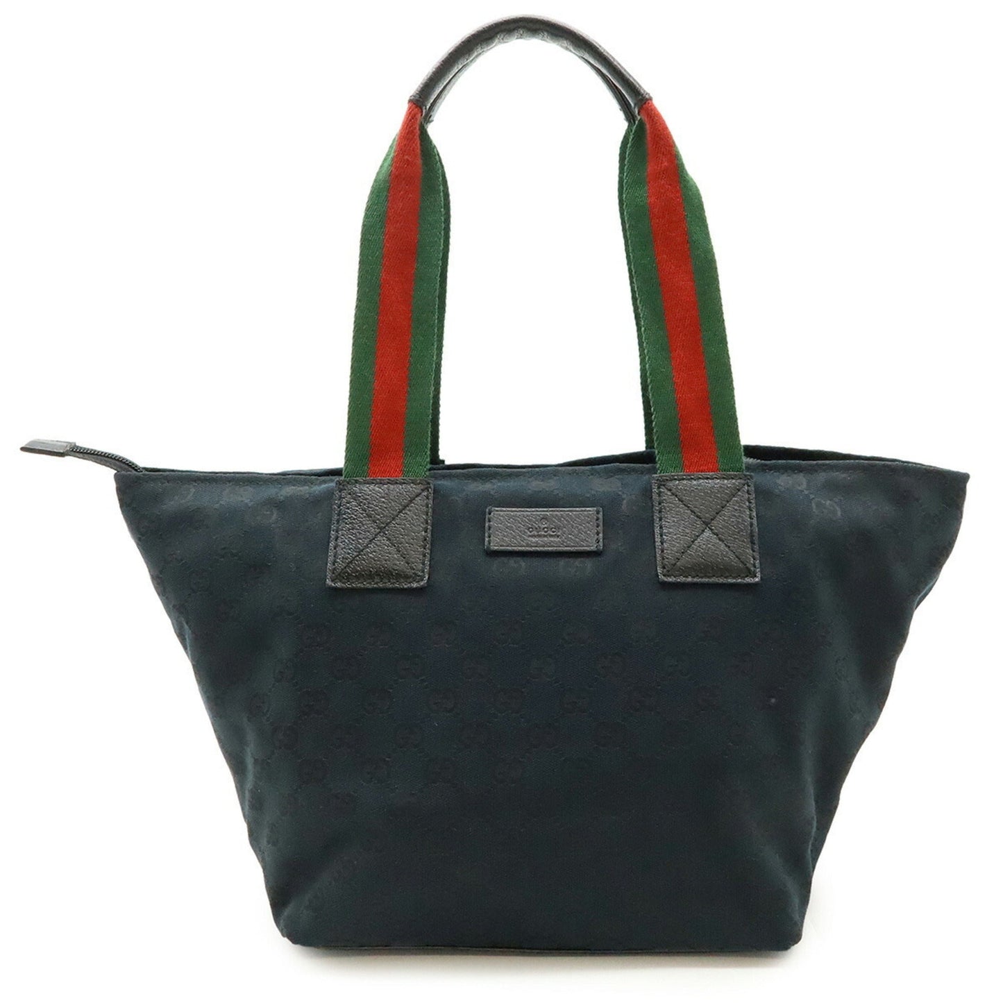 Gucci Black Green Red Color Canvas Leather Shoulder Bag Tote Bag ( )