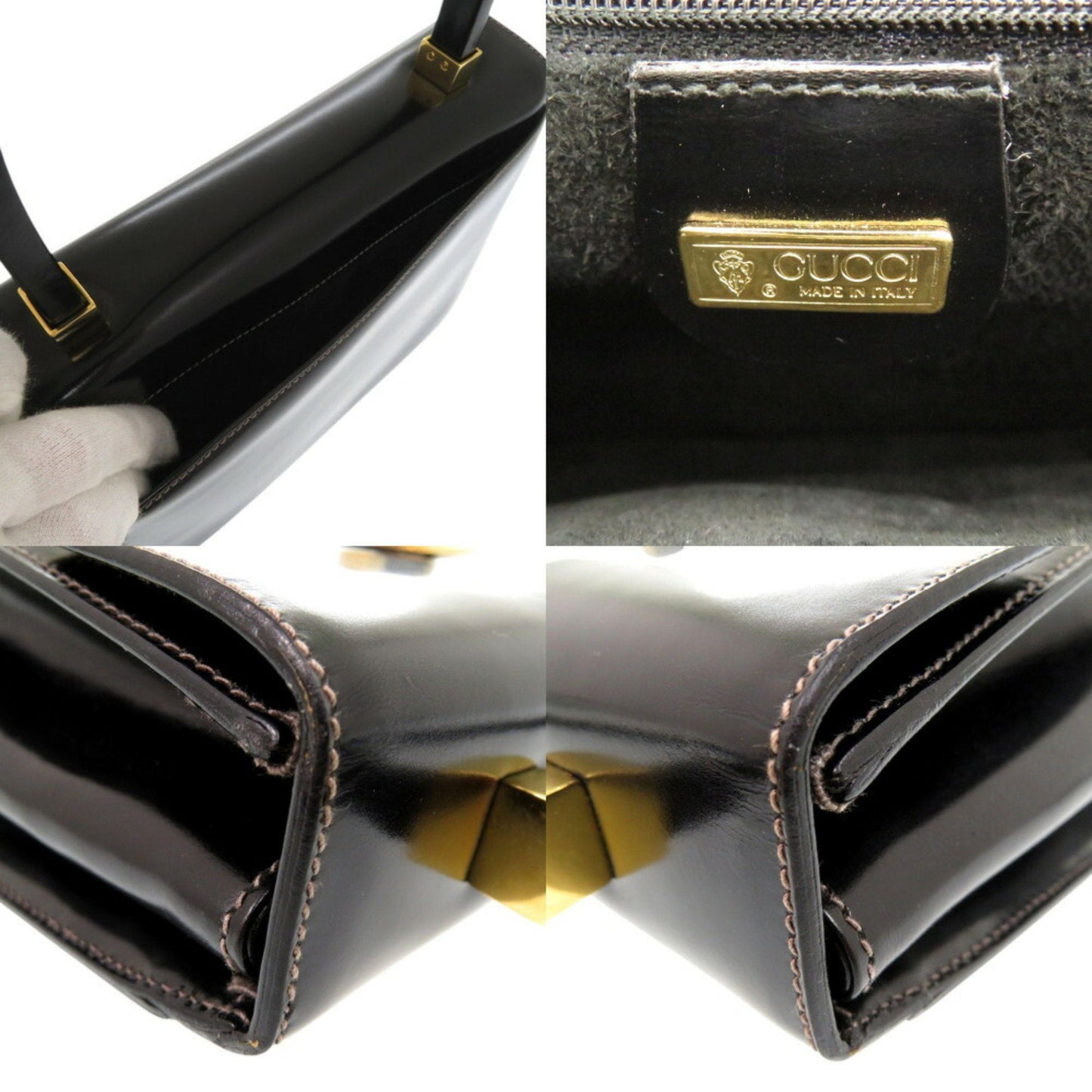 Gucci Black Leather Handbag ( )