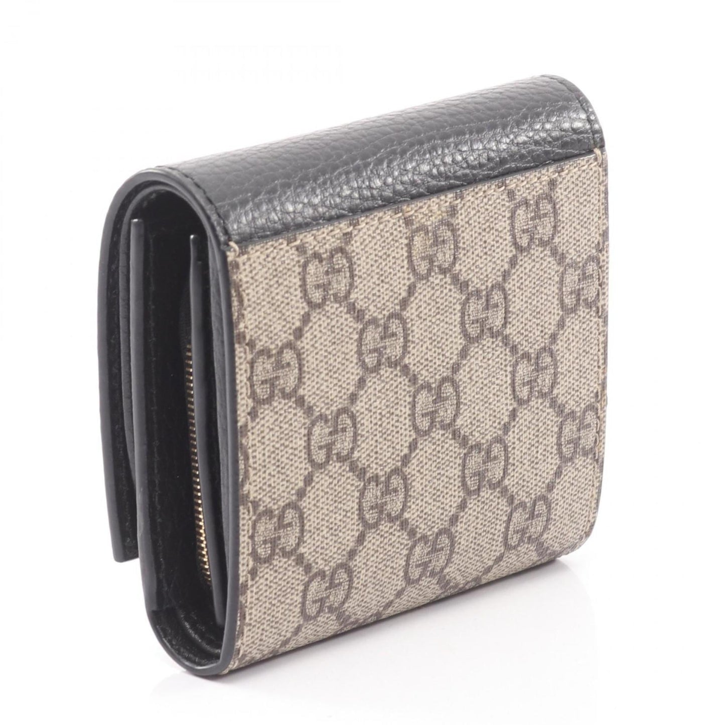 Gucci Beige Black Gg Supreme Leather Wallet (Bi-Fold) ( )