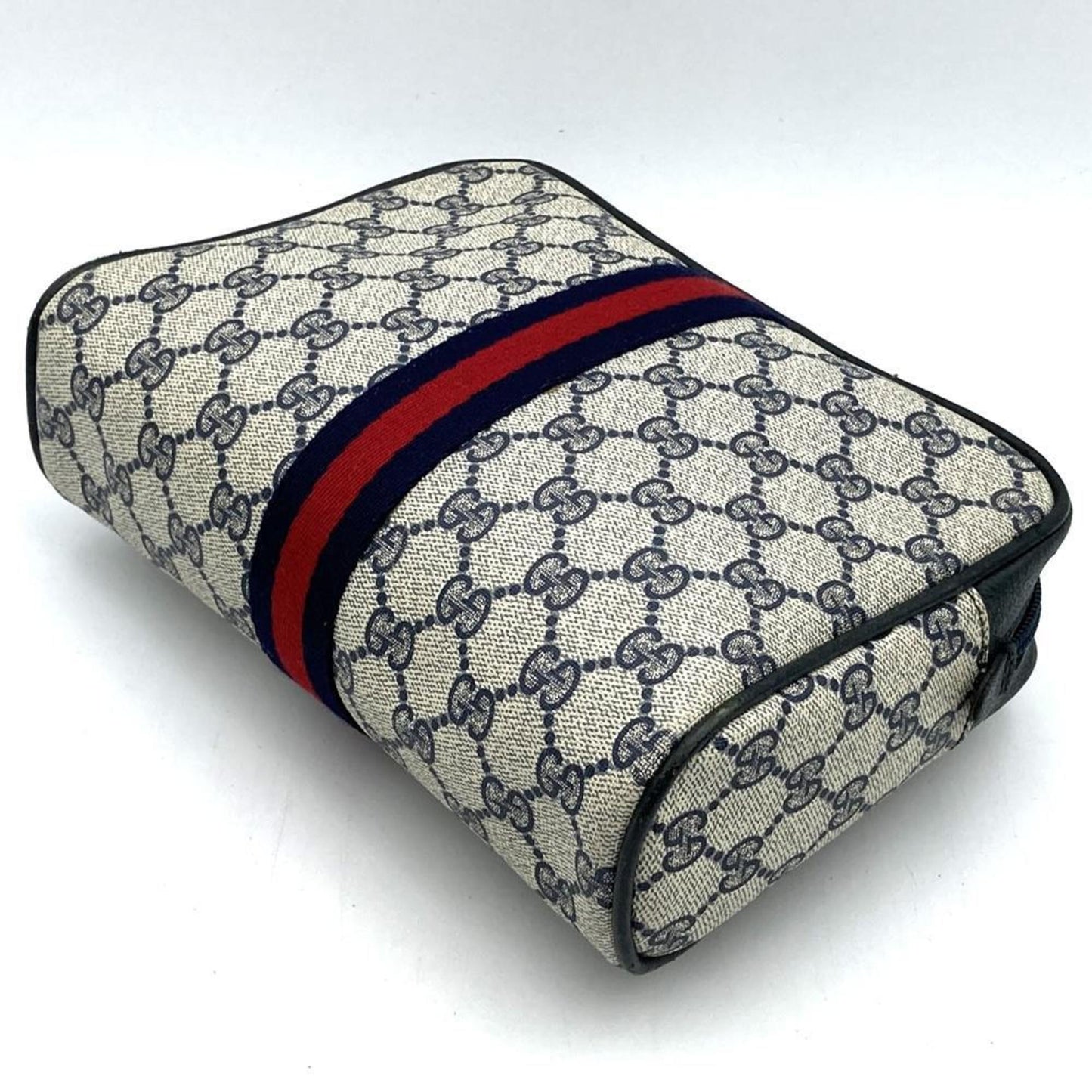 Gucci Navy Gg Supreme Clutch Bag Pouch ( )