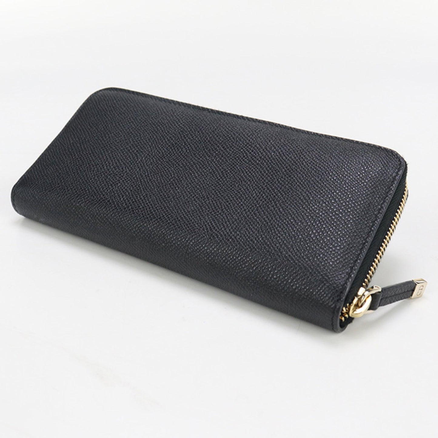 Christian Dior Black Leather Long Wallet (Bi-Fold) ()