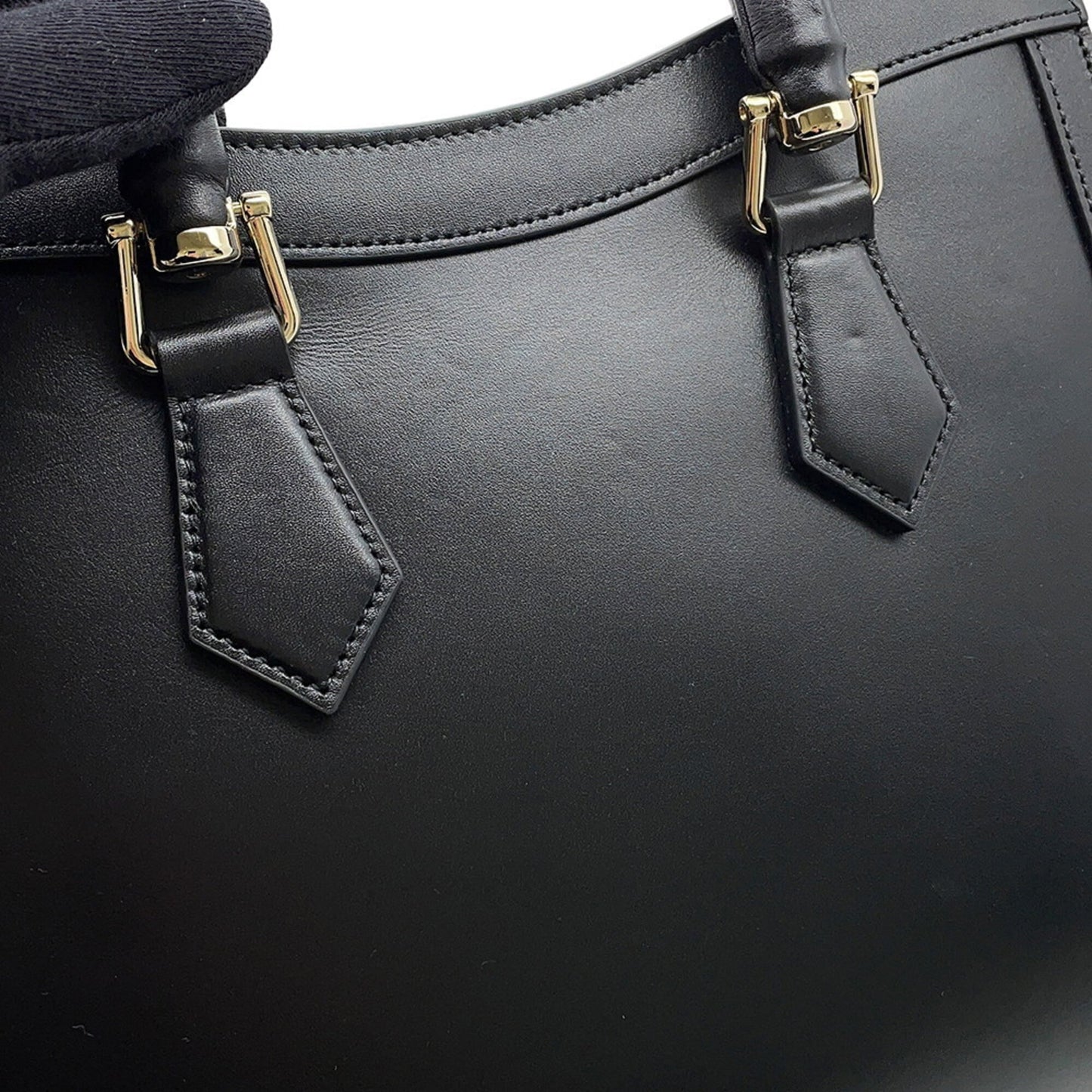 Gucci Black Leather Handbag Shoulder Bag Tote Bag ( )