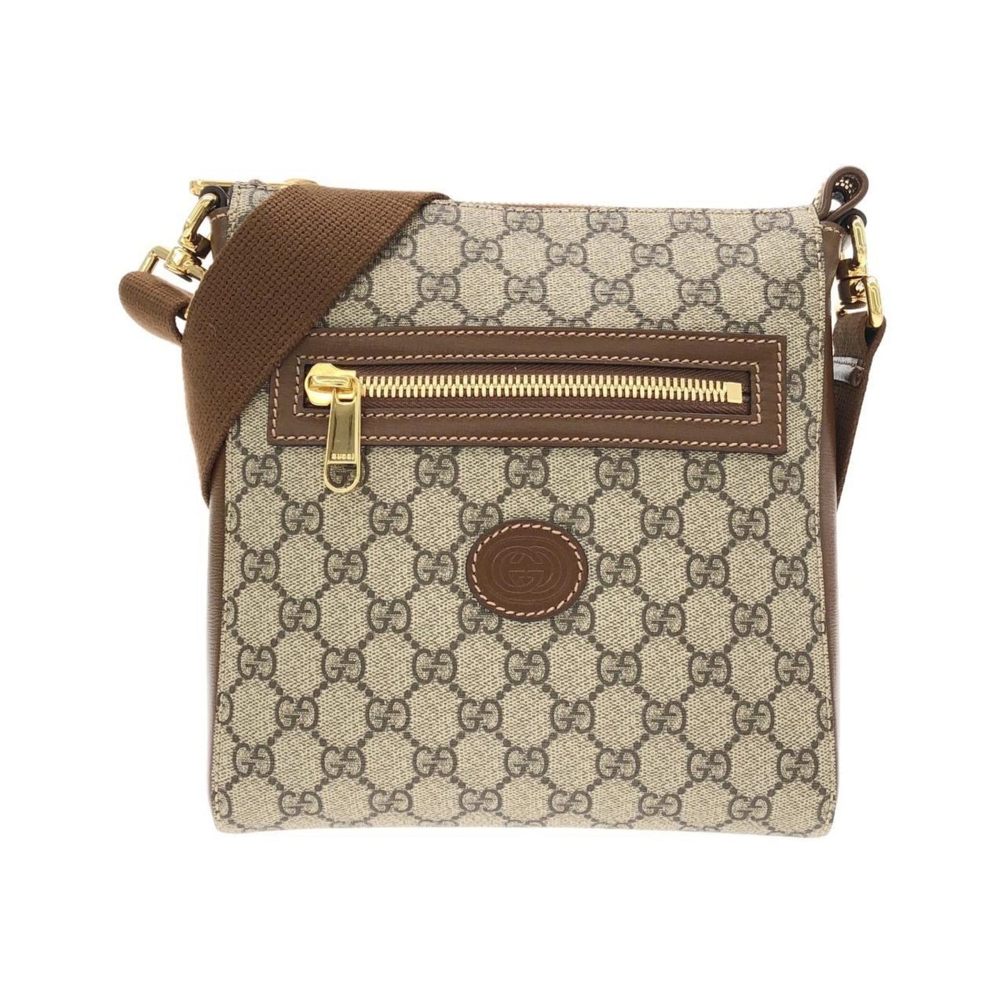 Gucci Beige Brown Gg Supreme Leather Shoulder Bag ( )