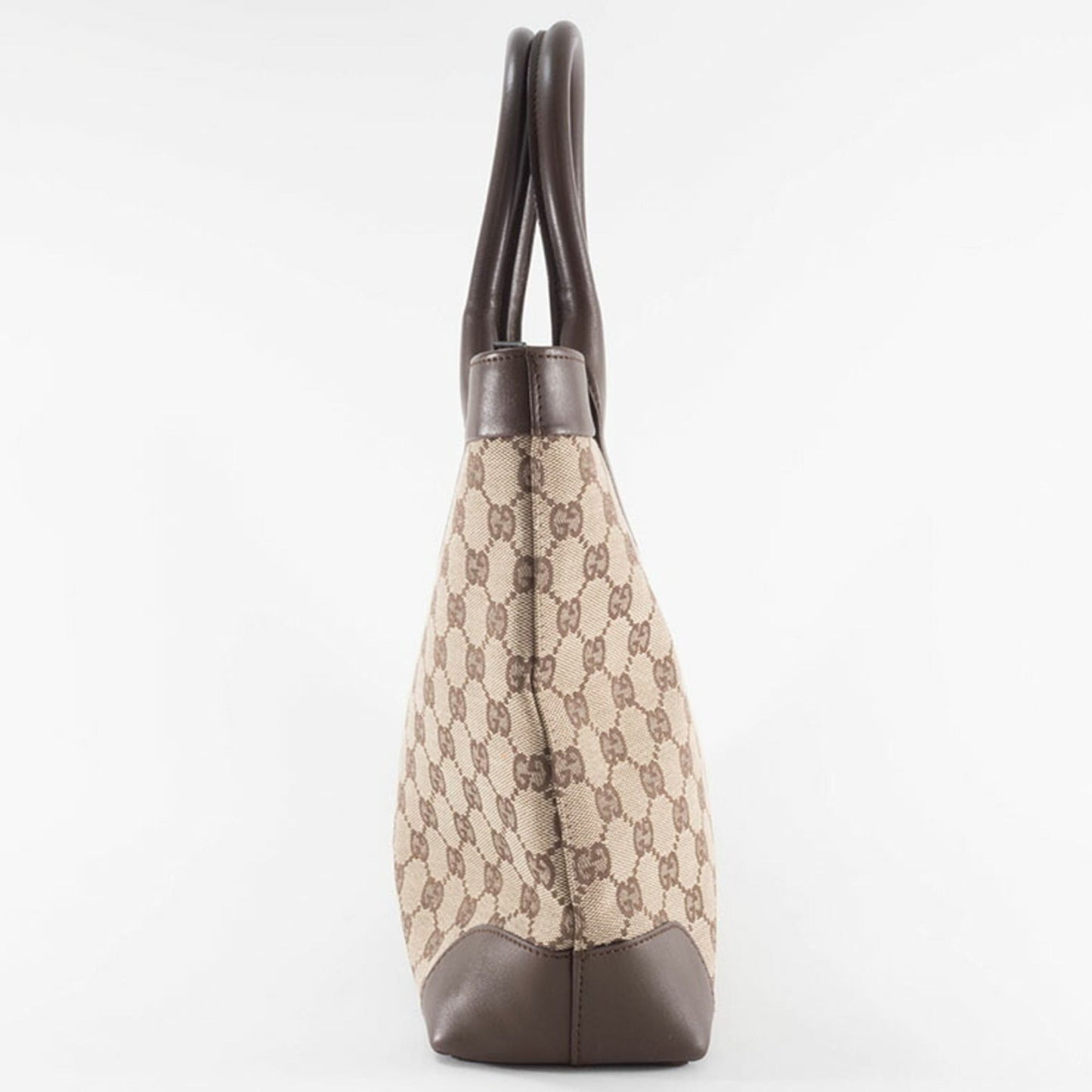 Gucci Gg Canvas Beige Brown Gg Canvas Leather Tote Bag ( )
