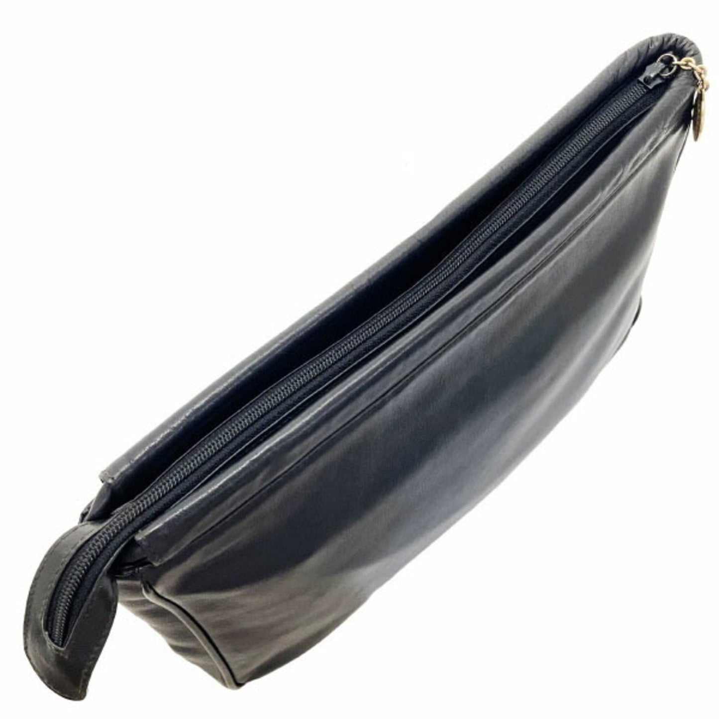Gucci Black Leather Clutch Bag Pouch ( )