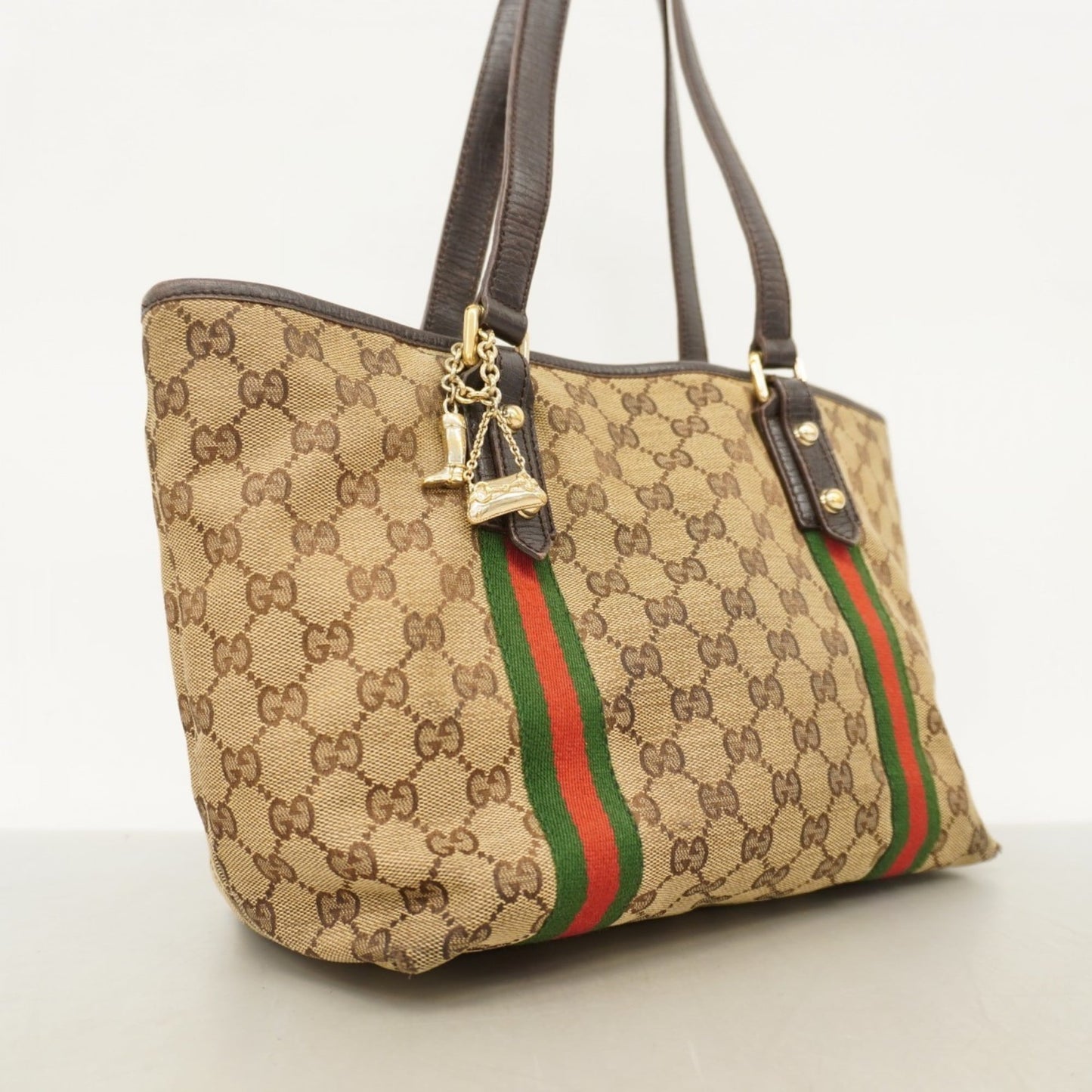 Gucci Brown Canvas Tote Bag ( )