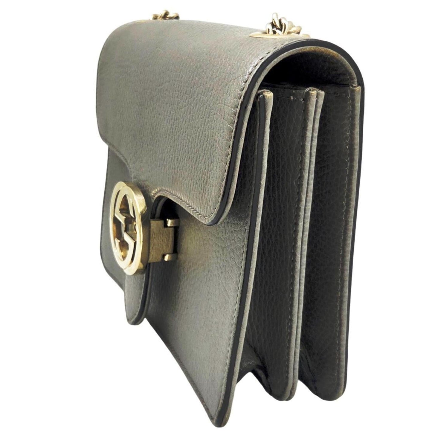 Gucci Gray Leather Shoulder Bag ( )