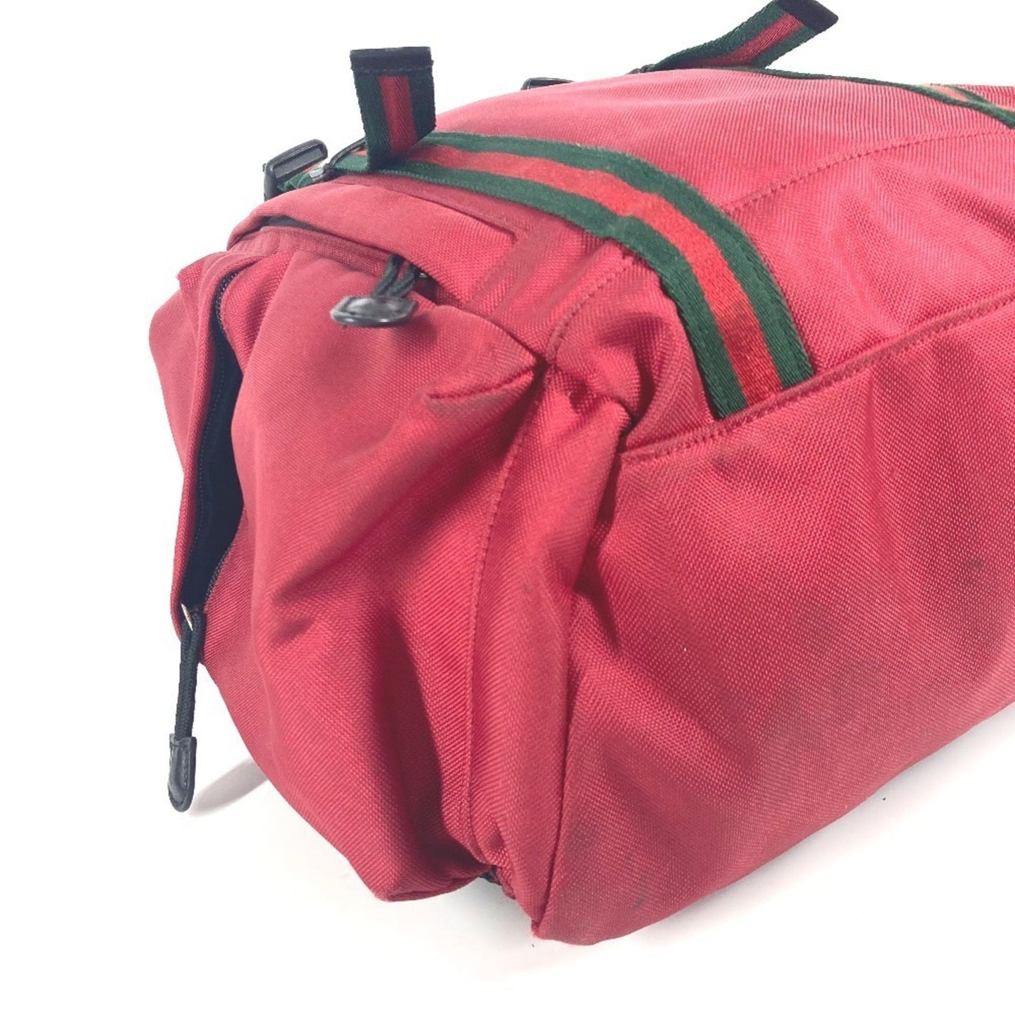 Gucci Black Red Color Nylon Canvas Backpack ( )