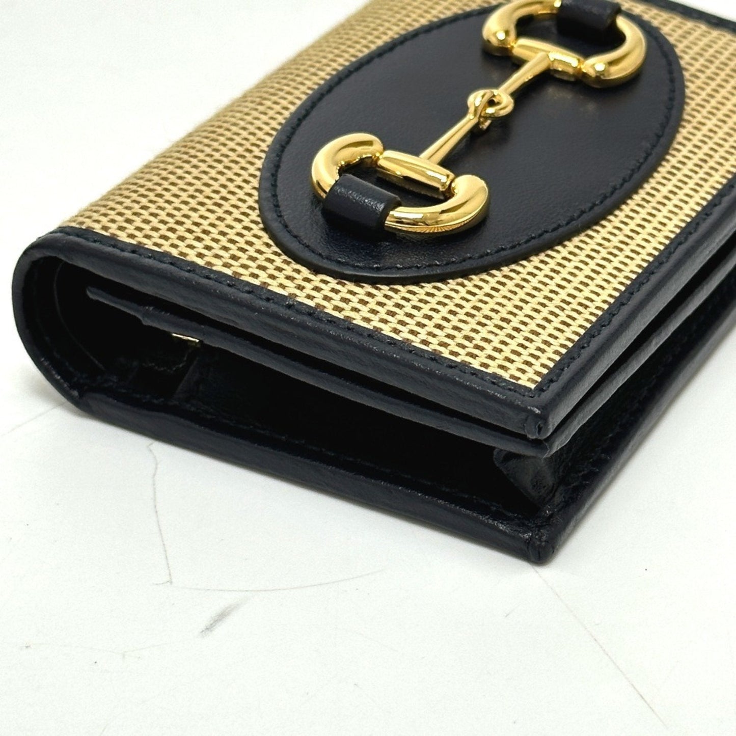 Gucci Beige Canvas Leather Wallet (Tri-Fold) ( )