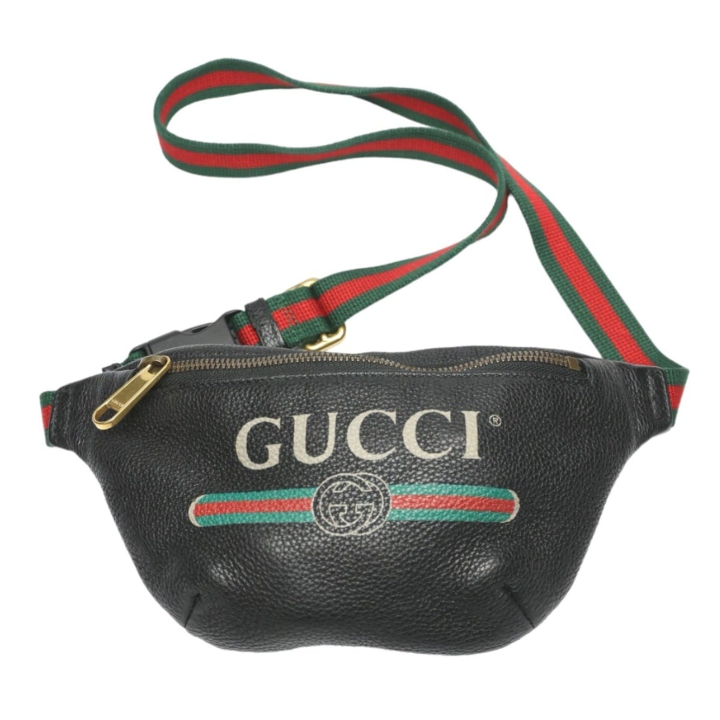 Gucci Black Leather Fanny Pack Pouch