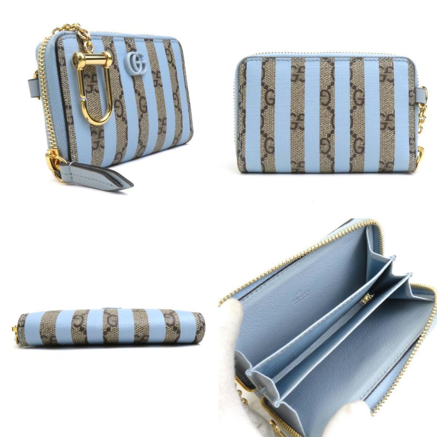 Gucci Blue Brown Gg Supreme Canvas Coin Purse/Coin Case
