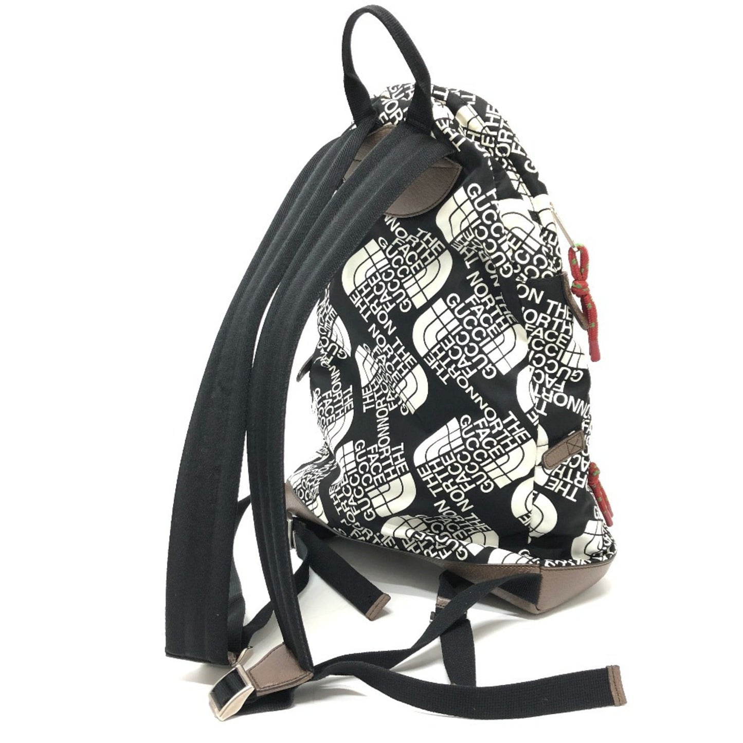 Gucci Black Brown White Nylon Leather Backpack ( )