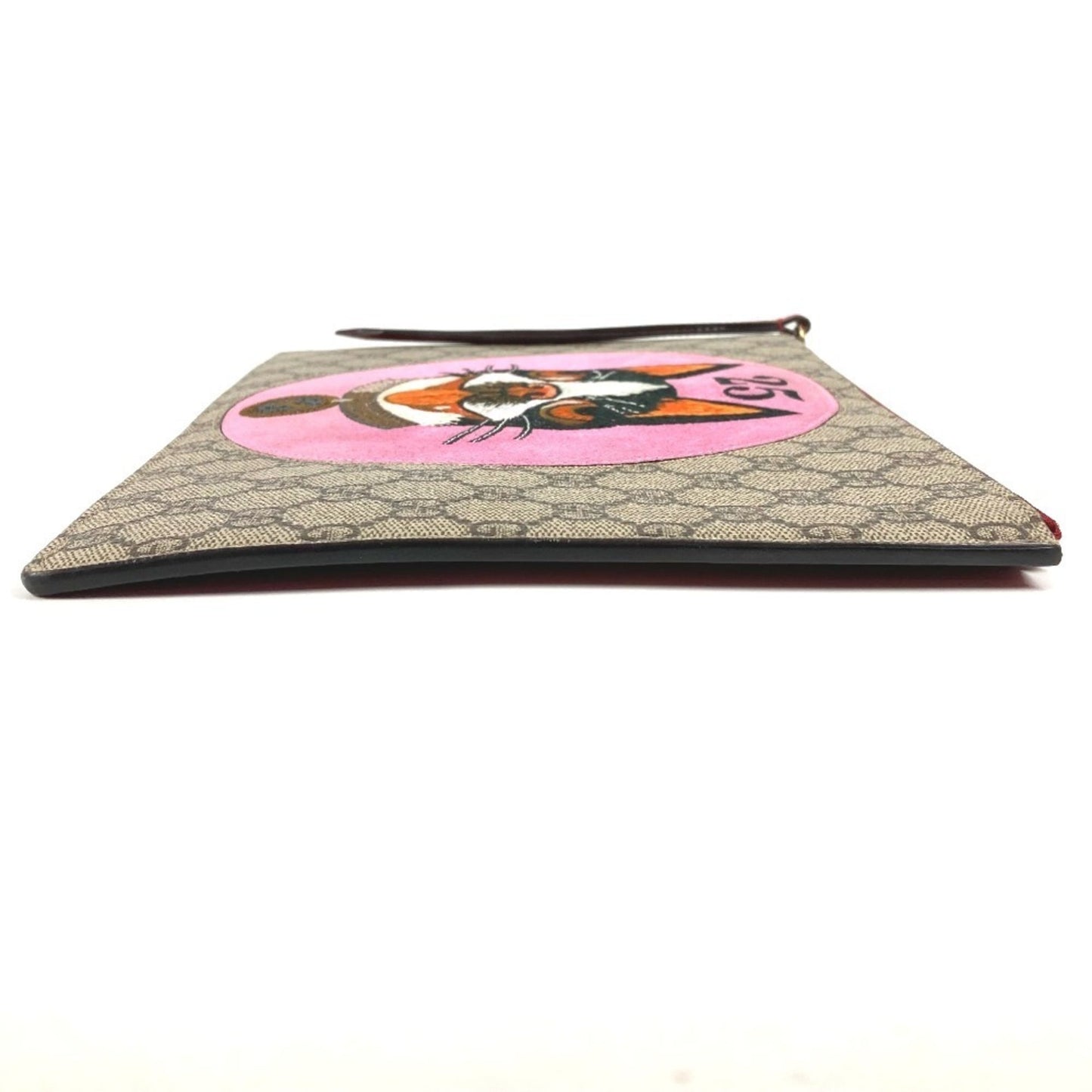 Gucci Beige Red Color Gg Supreme Clutch Bag ( )