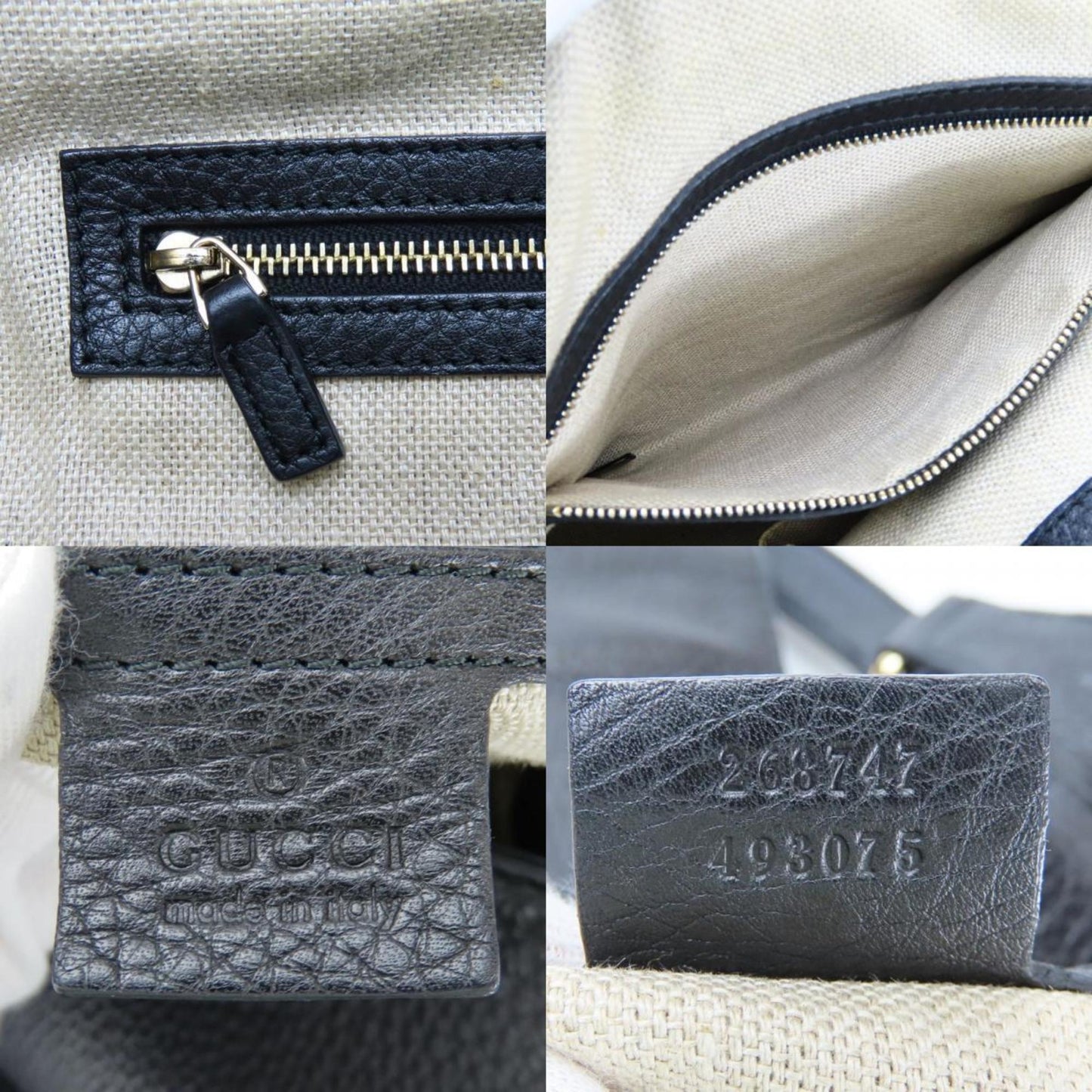 Gucci Black Leather Tote Bag ( )