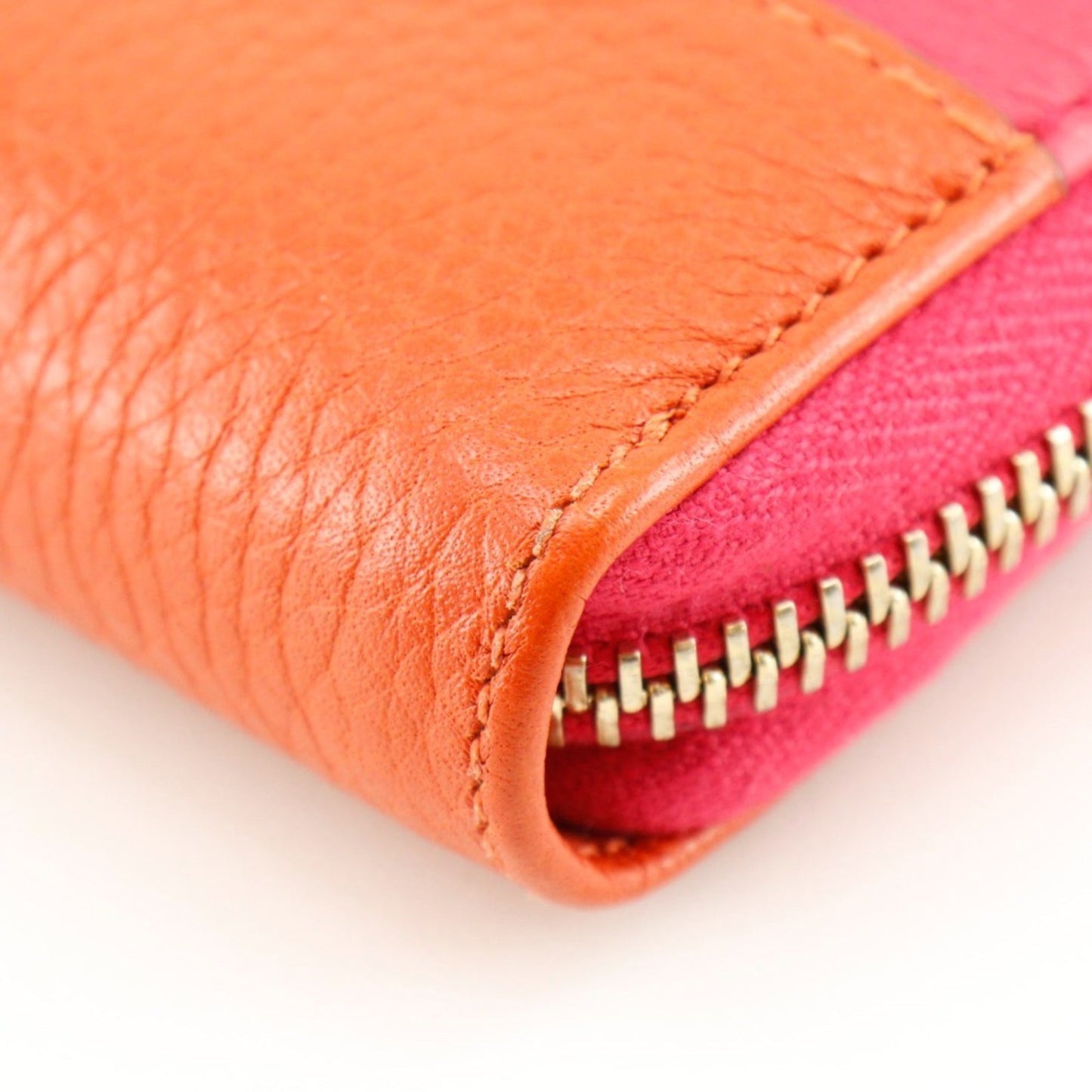 Gucci Orange Pink Leather Long Wallet (Bi-Fold) ( )
