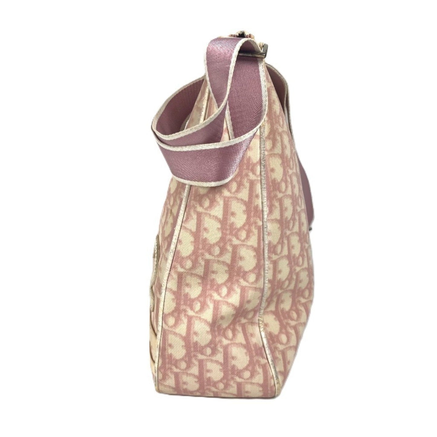 Christian Dior Trotter Pink White Pvc Leather Shoulder Bag ()