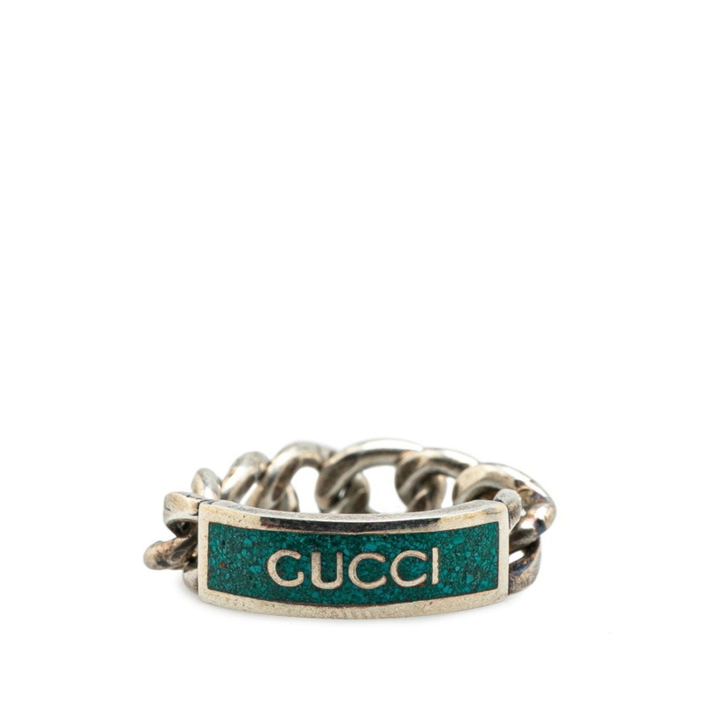 Gucci Turquoise Enamel Silver 925 Band Ring ( )