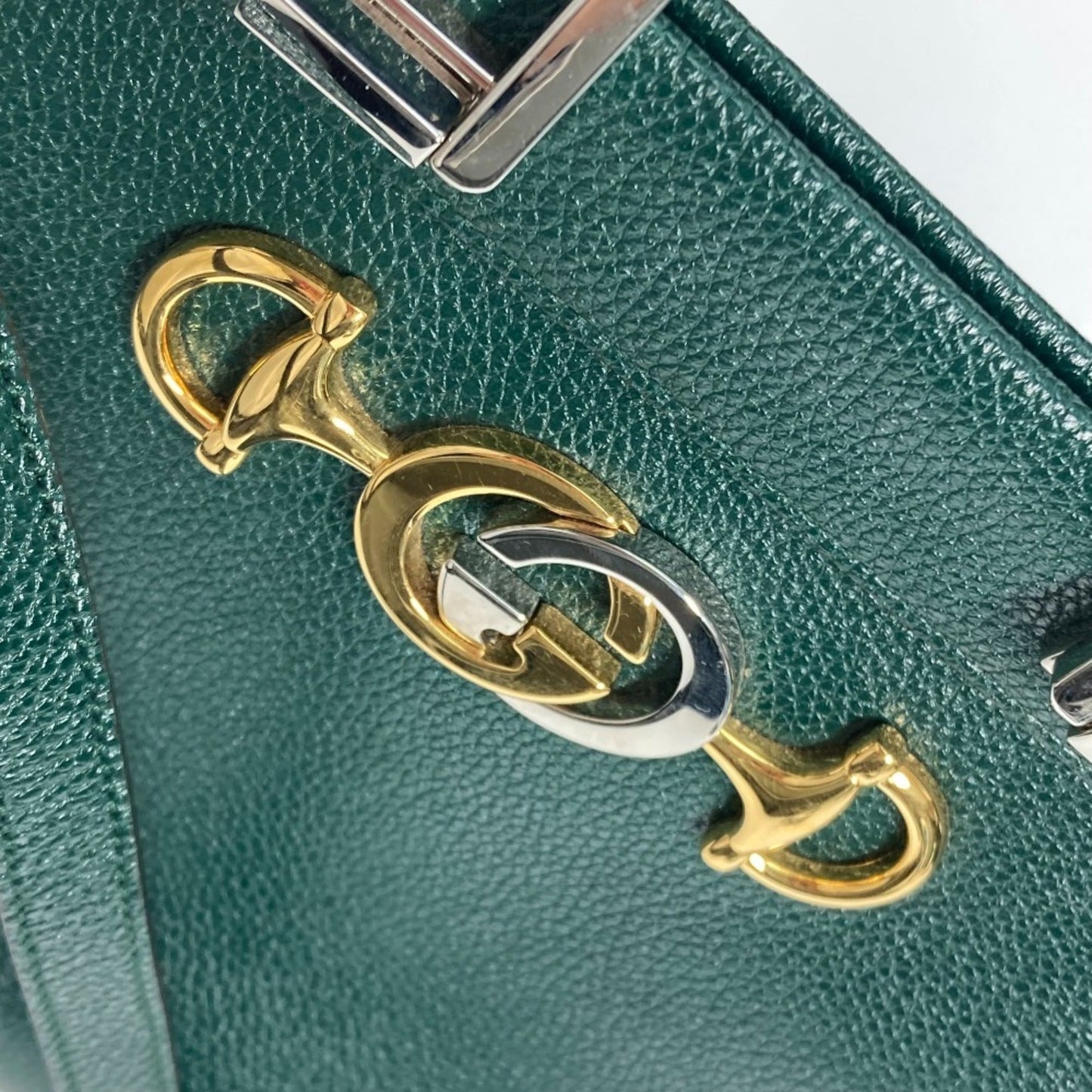 Gucci Green Leather Handbag Shoulder Bag ( )
