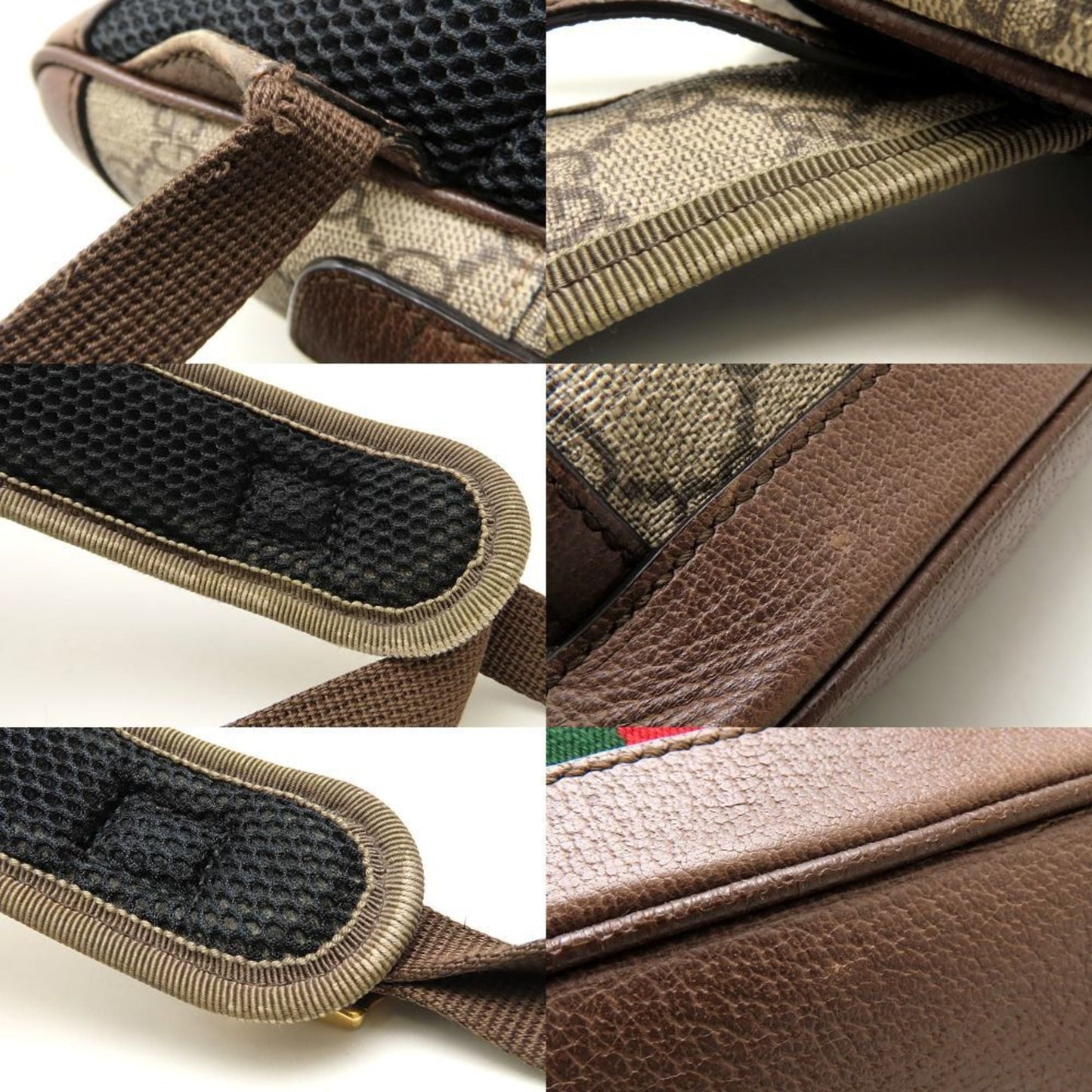 Gucci Beige Brown Gg Supreme Canvas Leather Backpack ( )