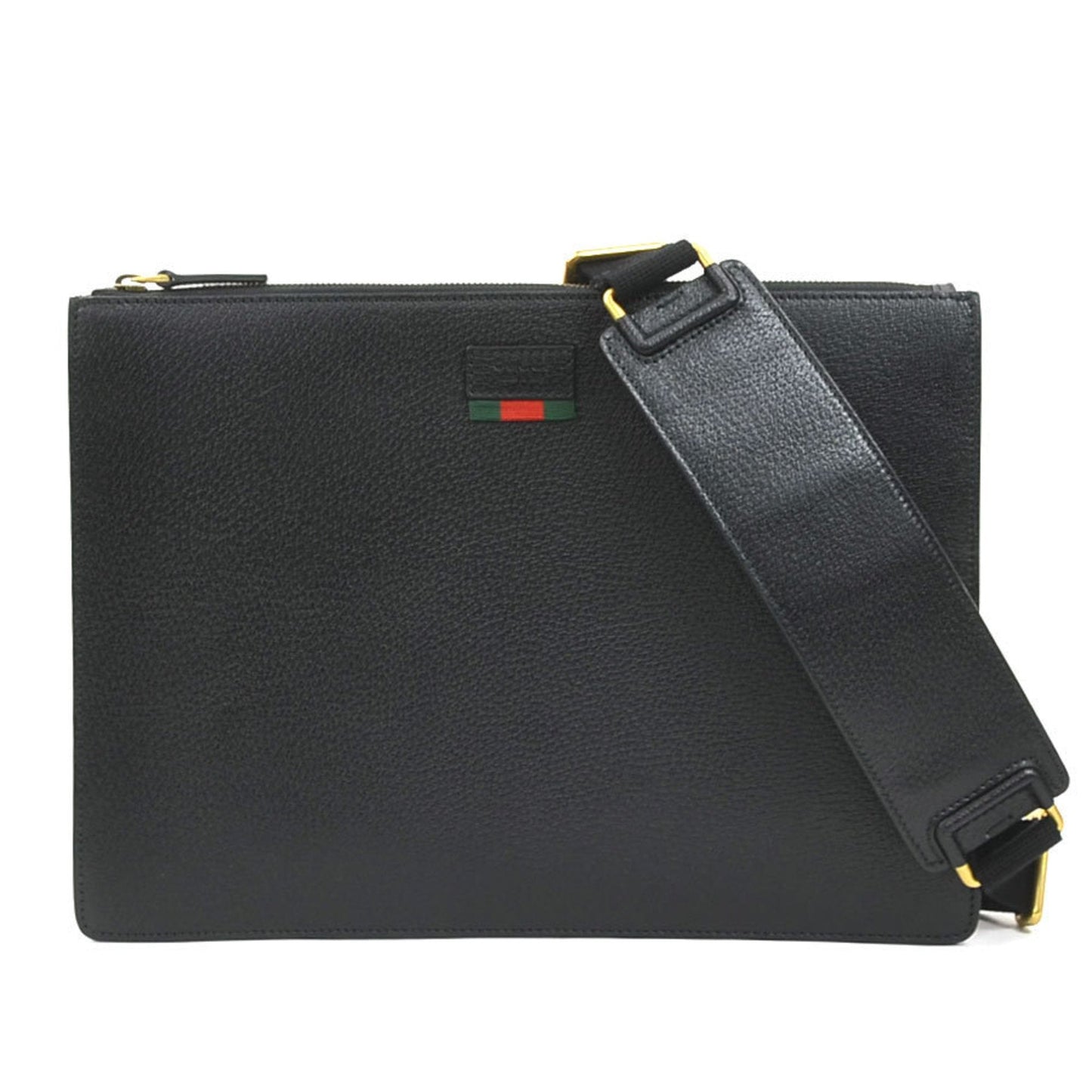Gucci Black Leather Clutch Bag Shoulder Bag ( )