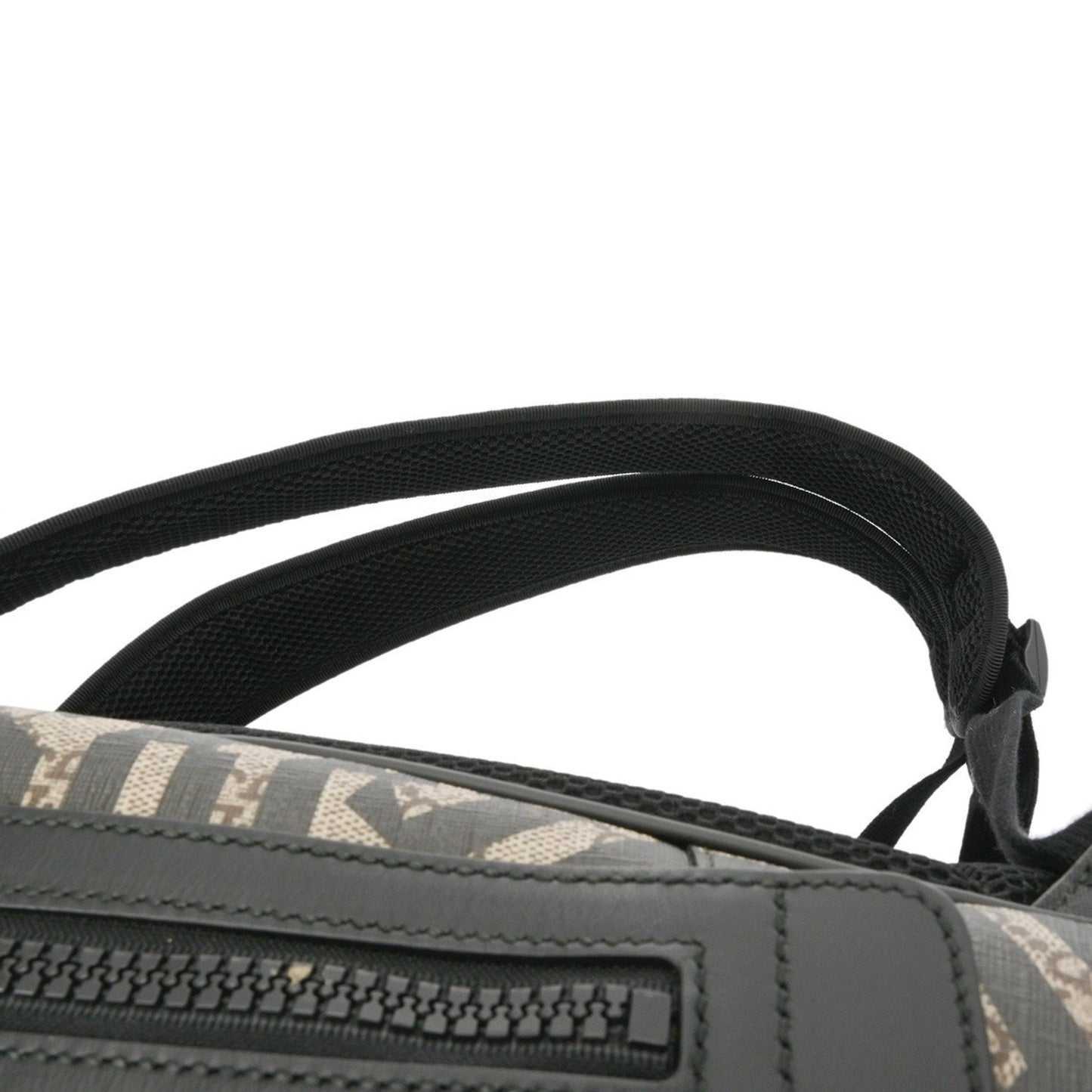 Gucci Beige Black Leather Gg Supreme Canvas Backpack ( )