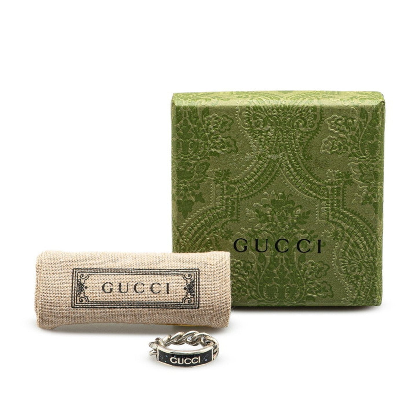 Gucci Silver Black Silver 925 Band Ring ( )