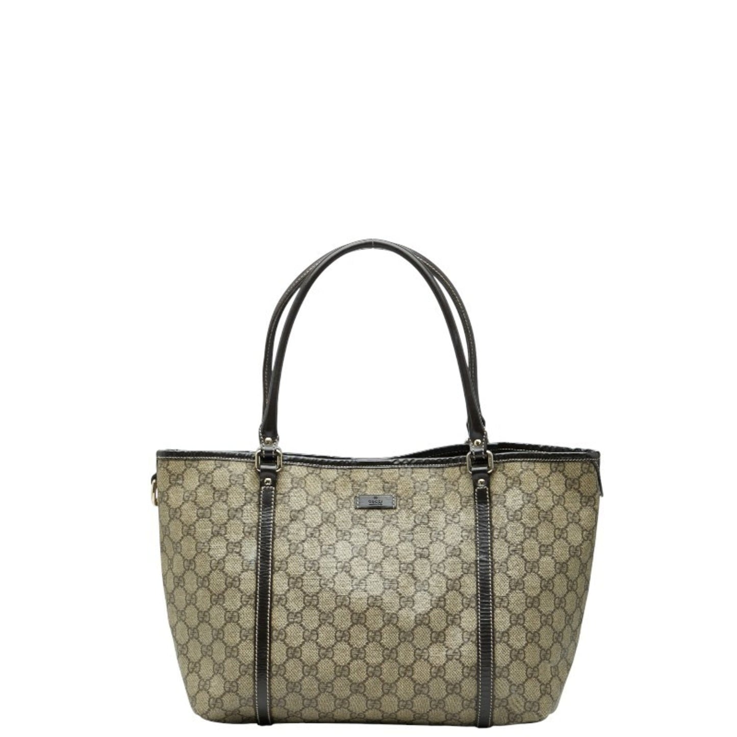 Gucci Beige Brown Pvc Leather Tote Bag ( )