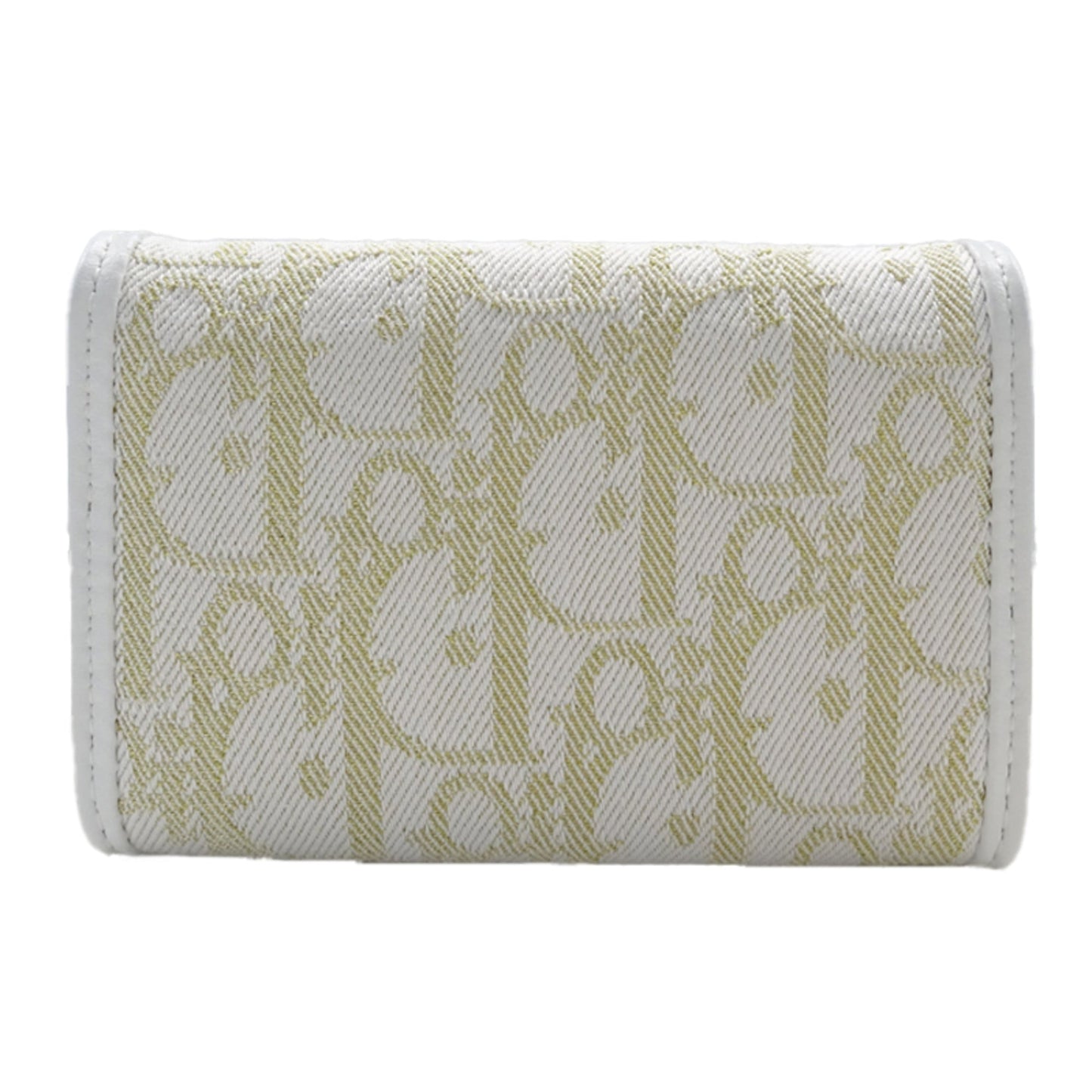 Christian Dior Gold White Jacquard Coin Purse/Coin Case ()