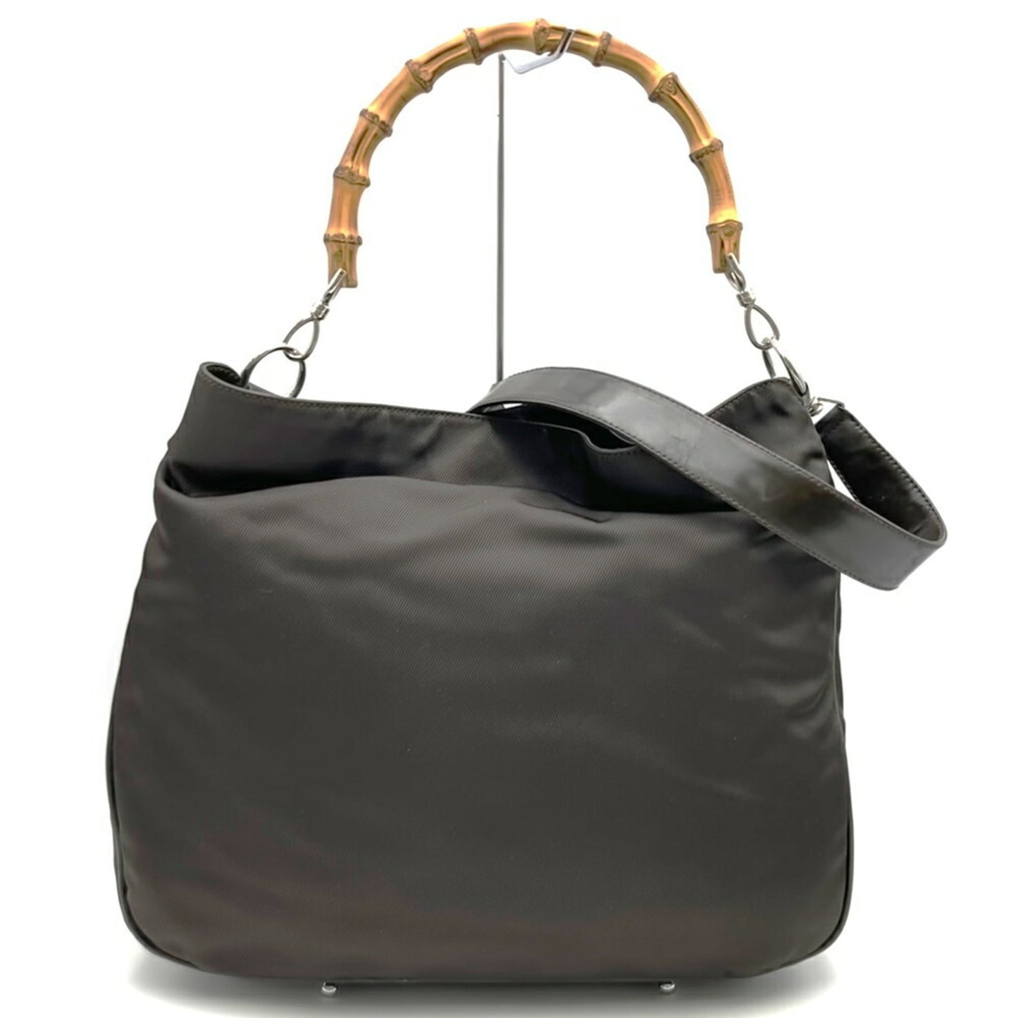 Gucci Brown Nylon Leather Shoulder Bag ( )