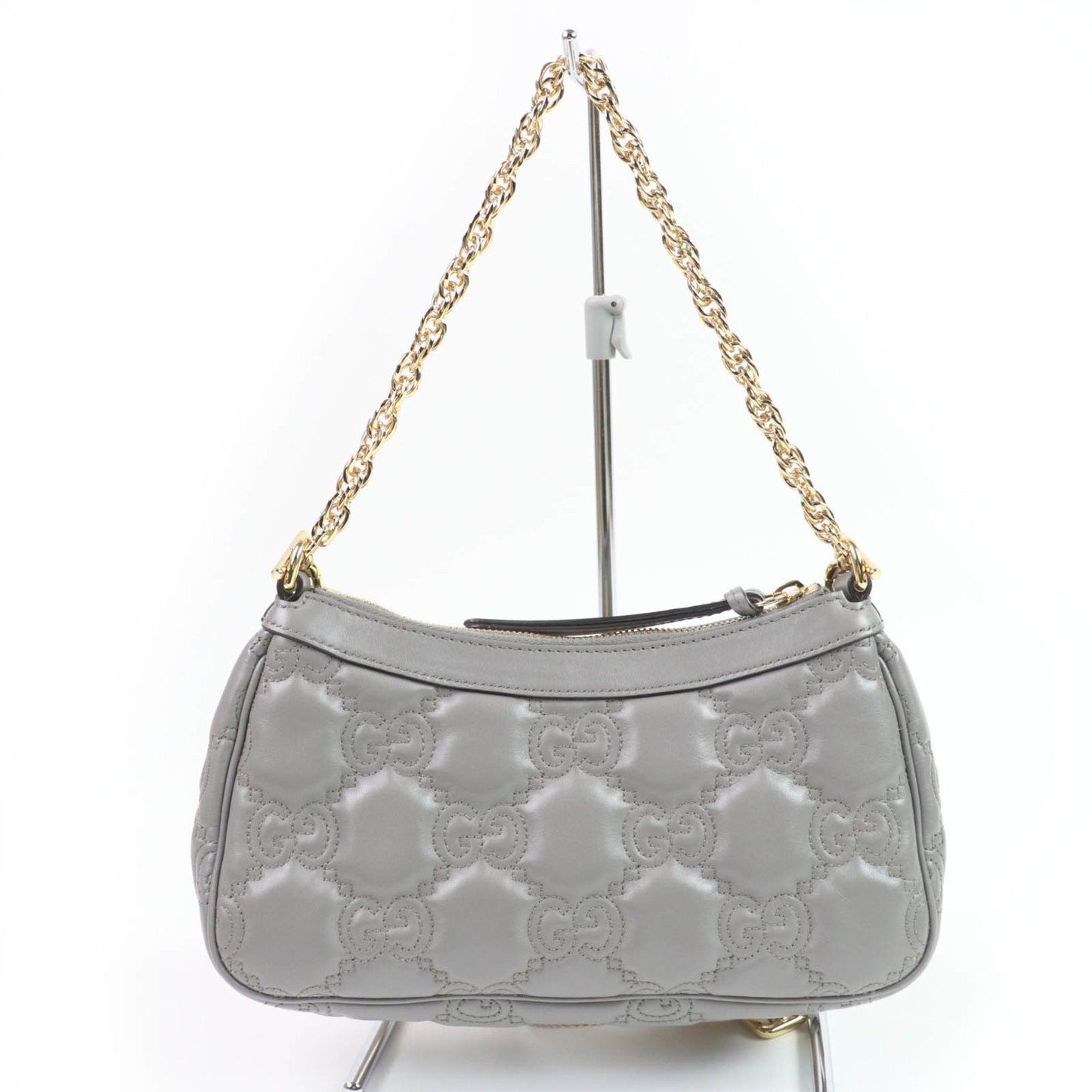 Gucci Gray Leather Handbag Shoulder Bag ( )