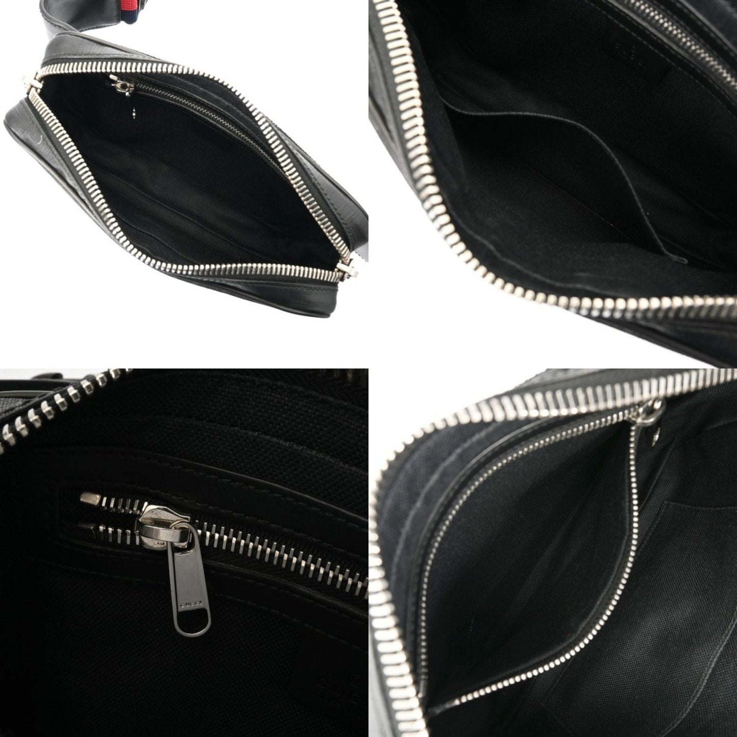 Gucci Black Gray Gg Supreme Canvas Sling Bag ( )