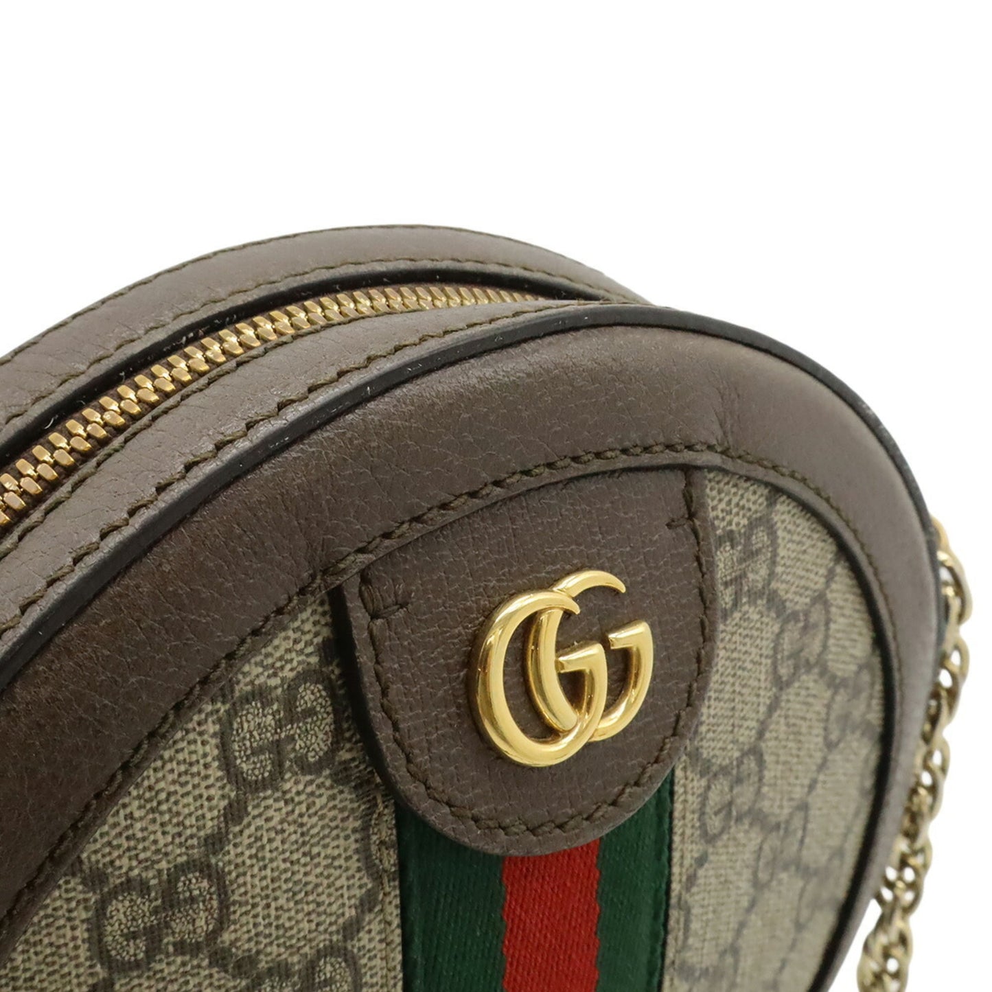 Gucci Beige Brown Green Red Color Gg Supreme Pvc Pochette Shoulder Bag ( )