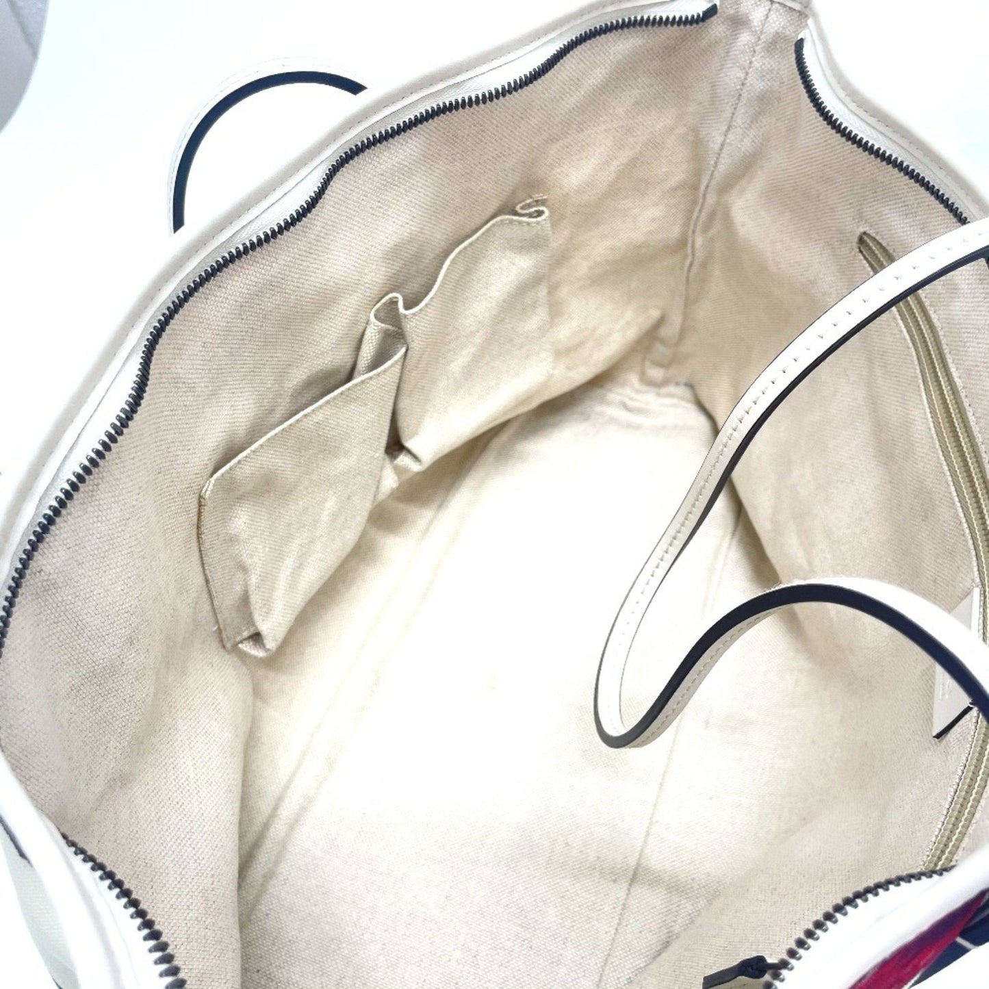 Gucci Ivory Multi-Color Leather Pvc Shoulder Bag Tote Bag ( )