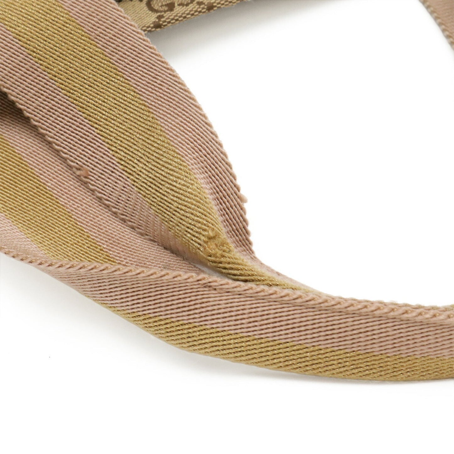 Gucci Beige Gold Khaki Pink Gg Canvas Leather Shoulder Bag Tote Bag ( )