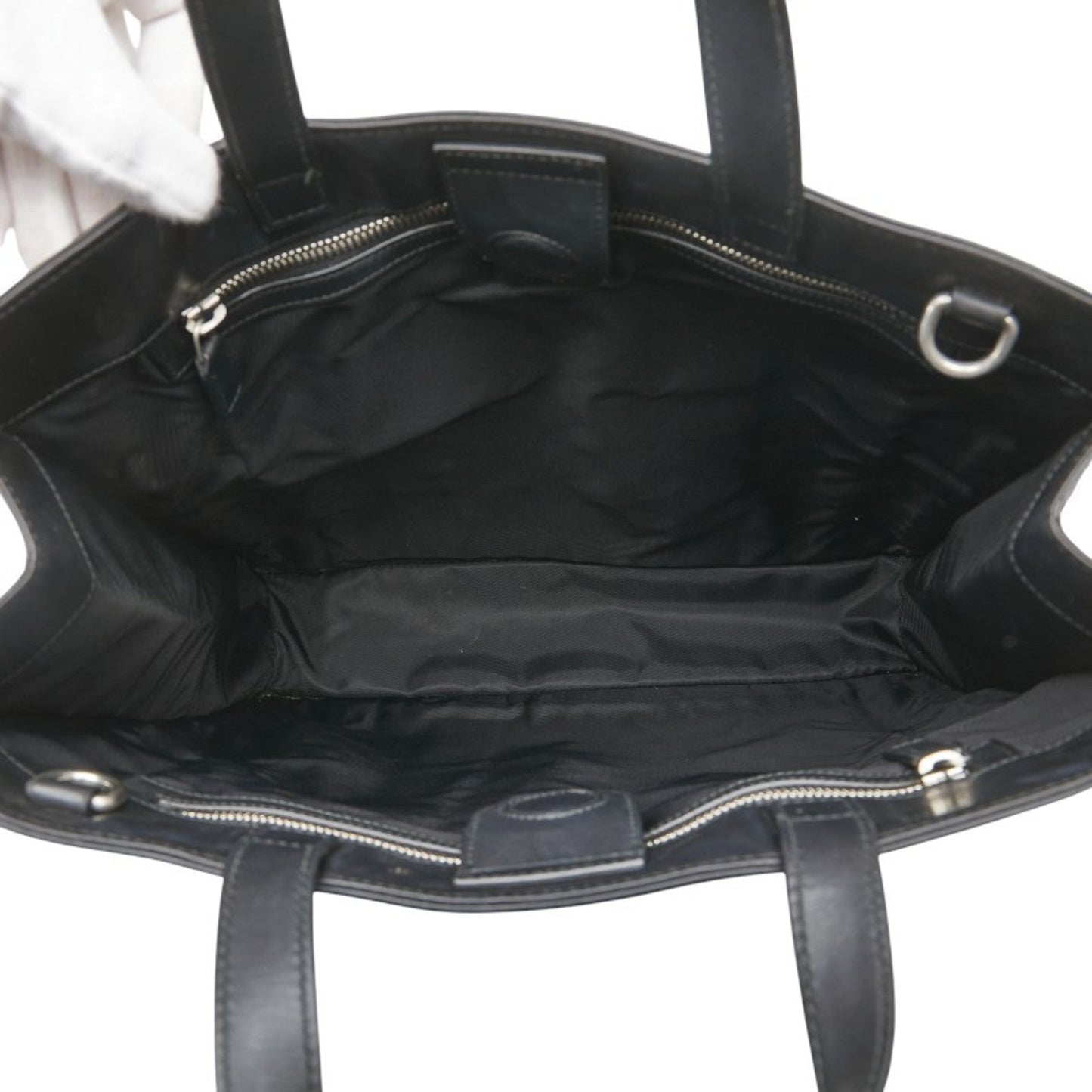 Gucci Beige Black Pvc Leather Shoulder Bag Tote Bag ( )